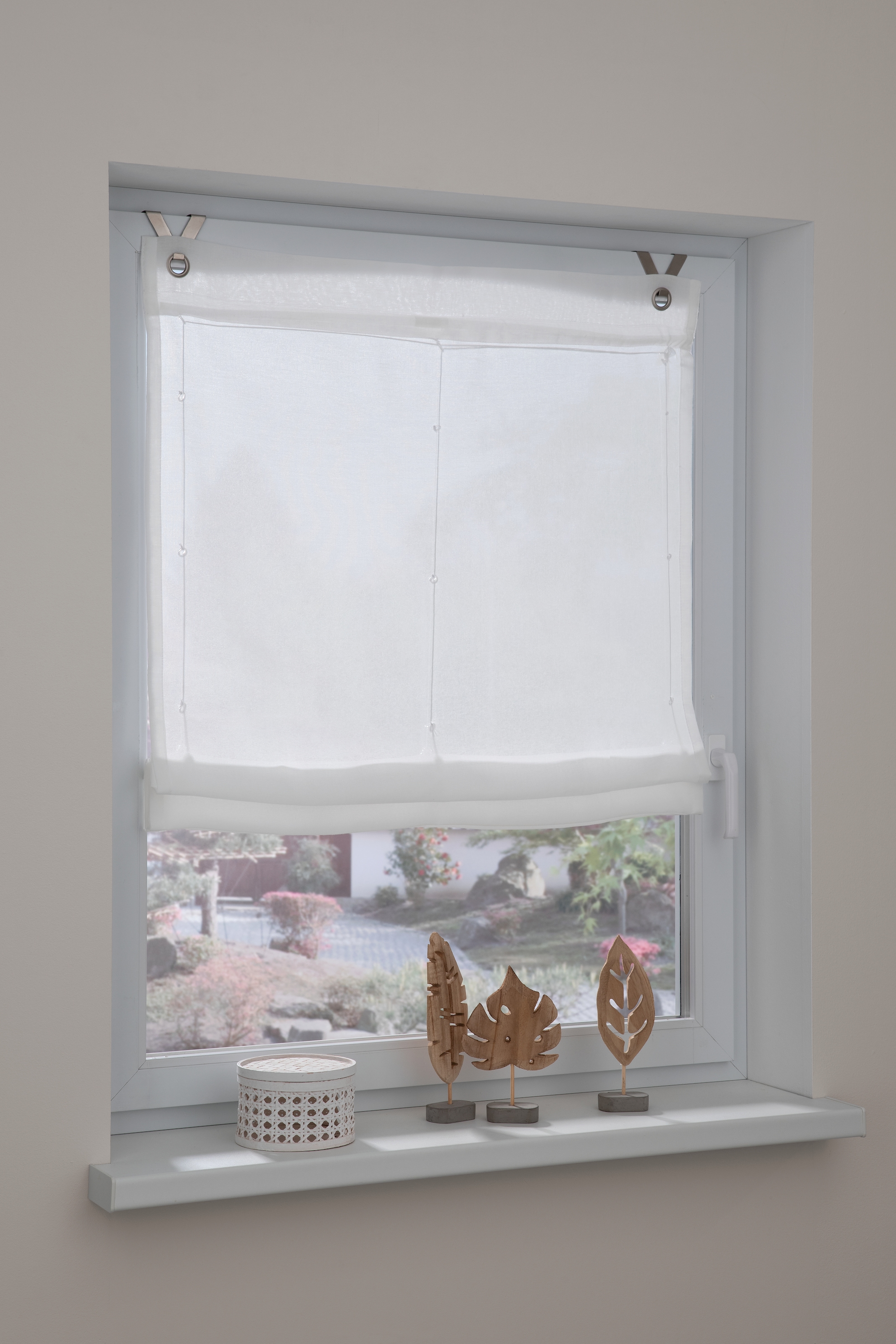 GARDINIA Raffrollo »GRS Zen Silence« mit Hakenaufhängung ohne Bohren Stoff aus 50 % recyceltes Polyester