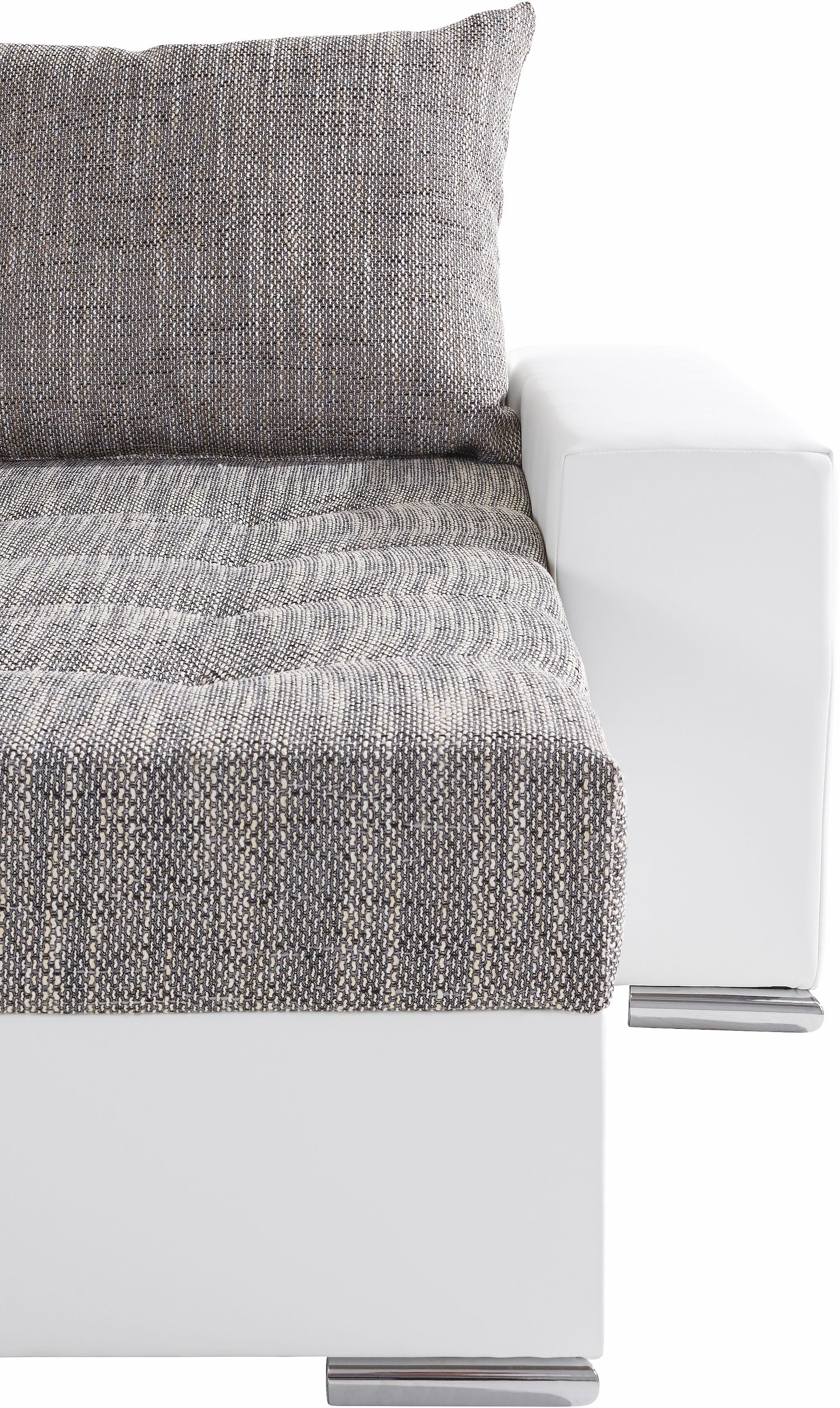COLLECTION AB Wohnlandschaft »XL-Josy U-Form, Breite 313 cm, Kunstleder-Mix, Microfaser«, inkl. Bettfunktion, Bettkasten, mit 4 gleich grossen Rückenkissen