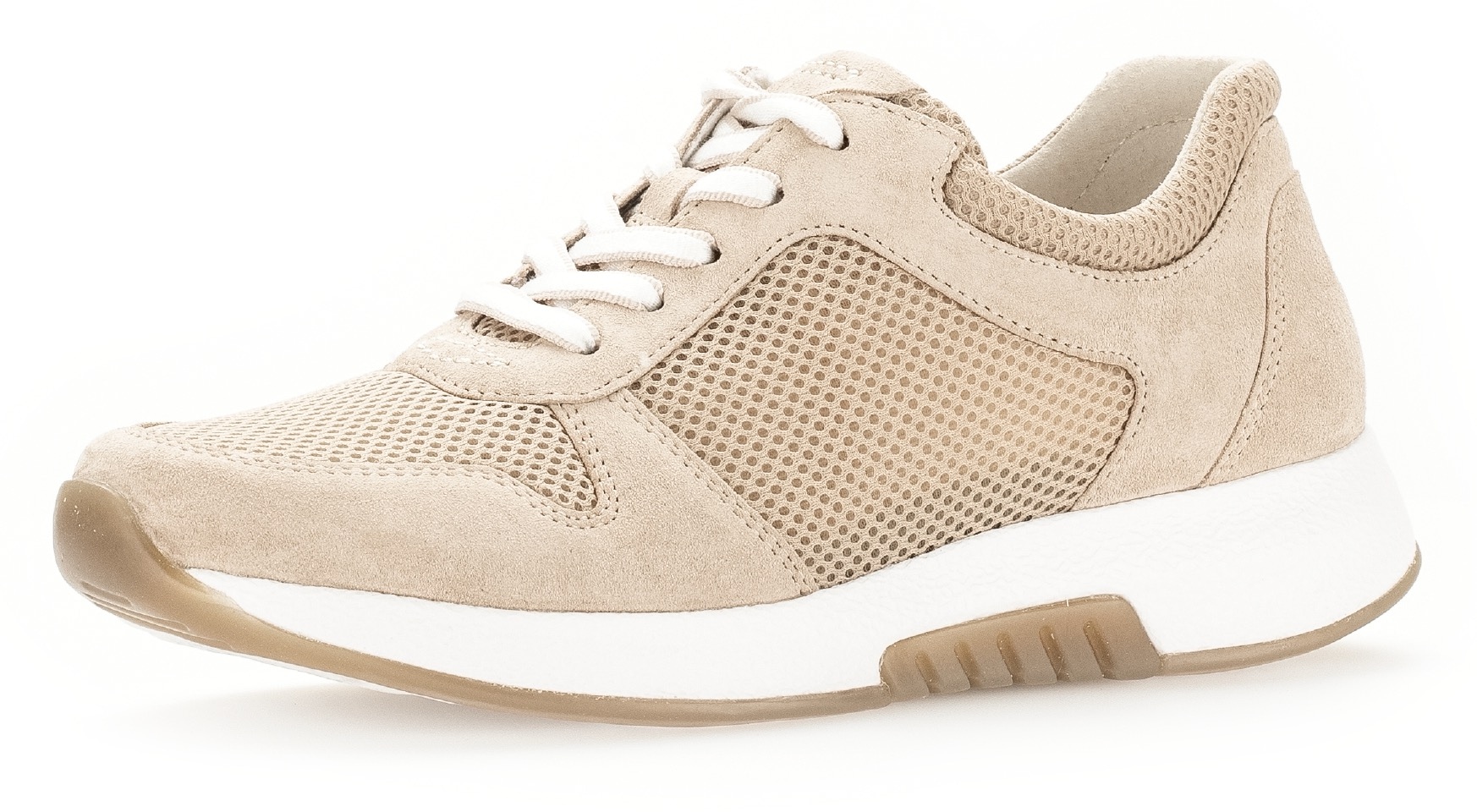 Image of rollingsoft Keilsneaker, Freizeitschuh, Halbschuh, Schnürschuh im sommerlichem Materialmix