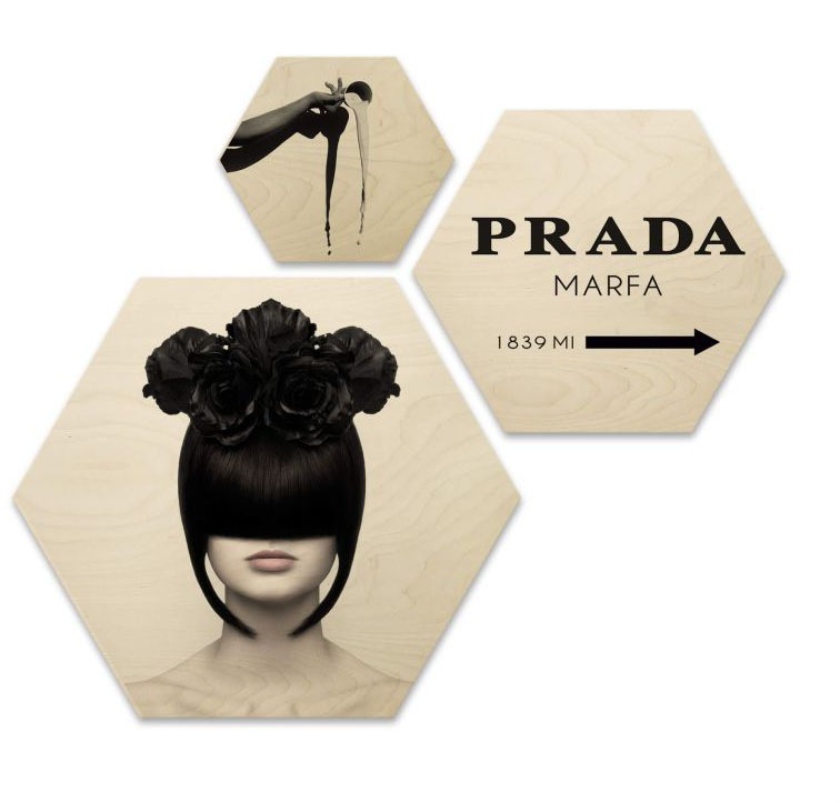 Image of Wall-Art Mehrteilige Bilder »Hexagon Beauty and Black«, (Set, 3 St.) bei Ackermann Versand Schweiz