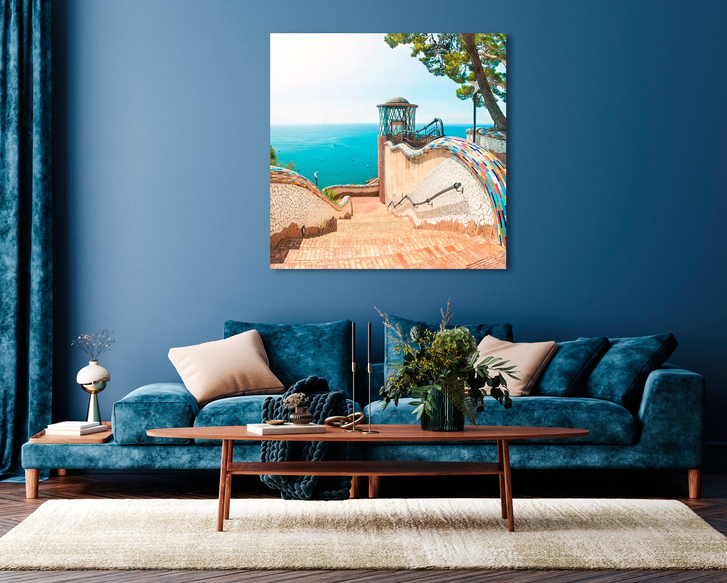 Image of queence Acrylglasbild "Elsi" Himmel Italien Landschaft Meer Meer Bilder Stadt 1 Stk. tlg. Fine Art-Print in Galeriequalität