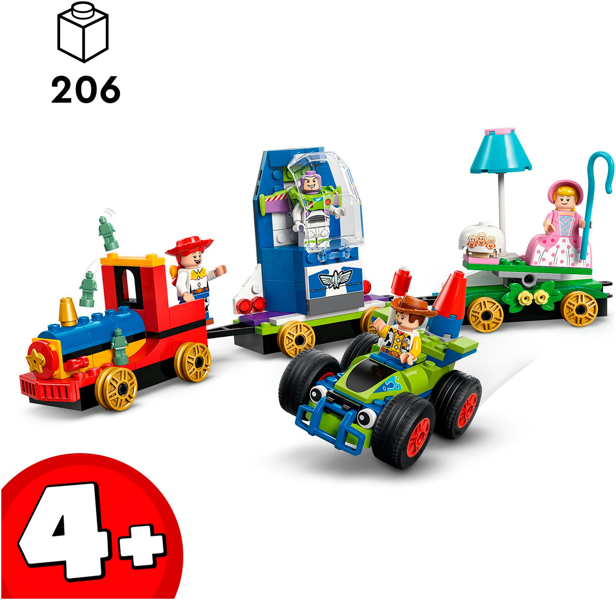 LEGO® Konstruktionsspielsteine »Partyzug und das Auto RC aus Toy Story (43264), LEGO Disney Pixar« Made in Europe
