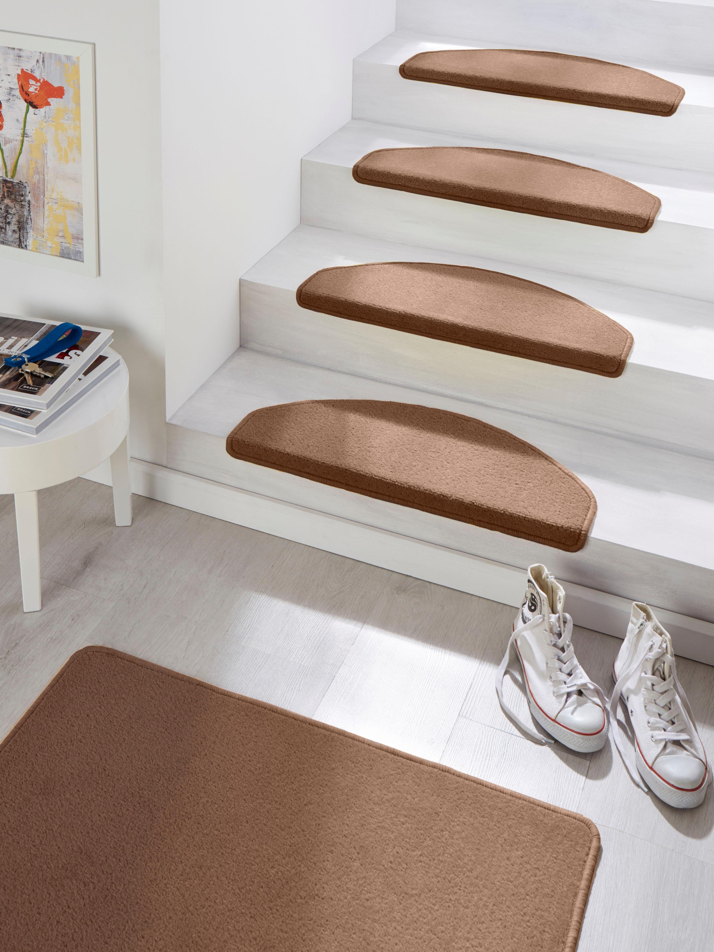 HANSE Home Stufenmatte »Fancy«, halbrund, 15 Stück, Treppenmatten, Selbstklebend, Stufenteppich, Treppenstufen