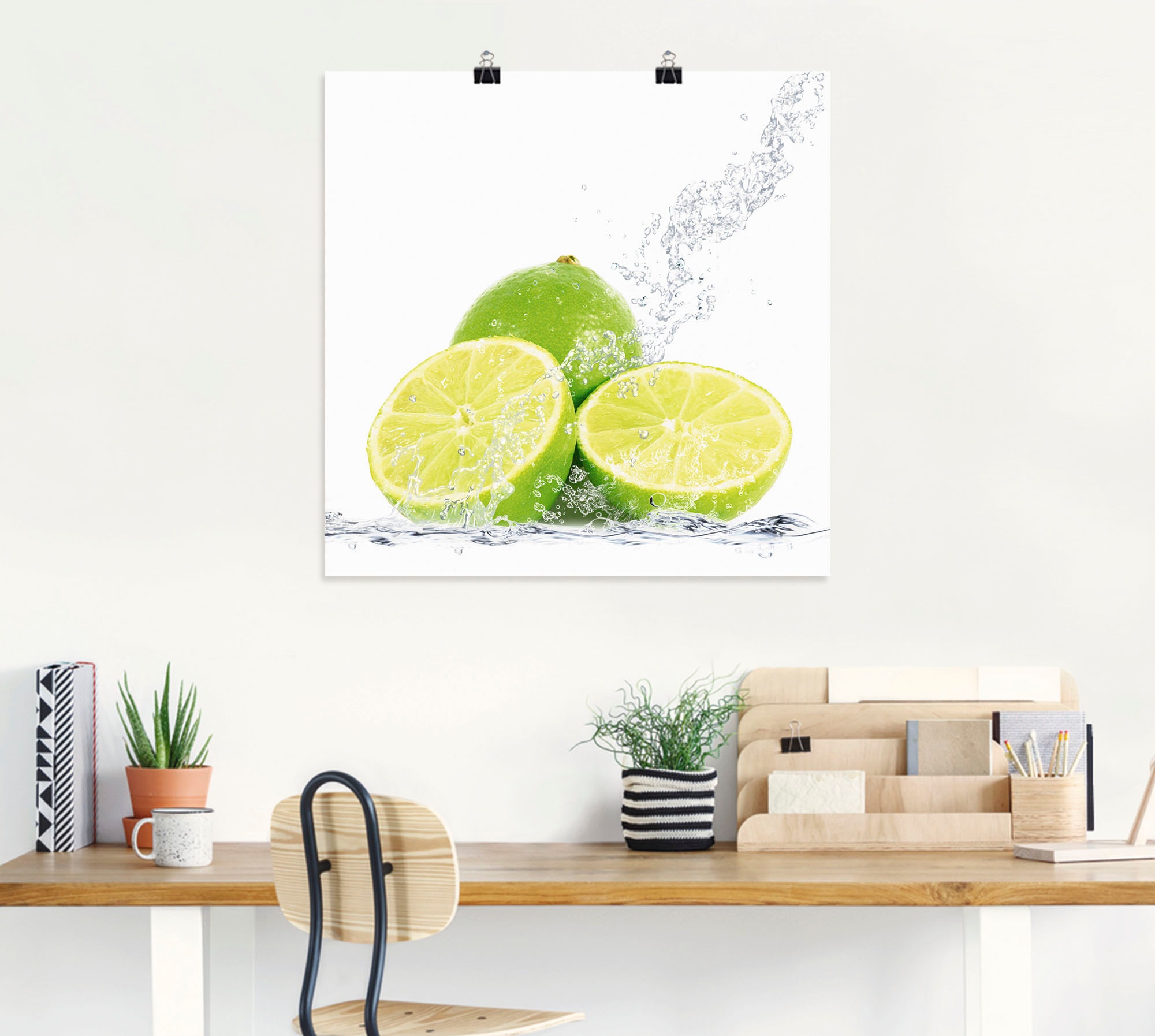 Artland Wandbild »Limette mit Spritzwasser«, Lebensmittel, (1 St.), als Leinwandbild, Poster, Wandaufkleber in verschied. Grössen