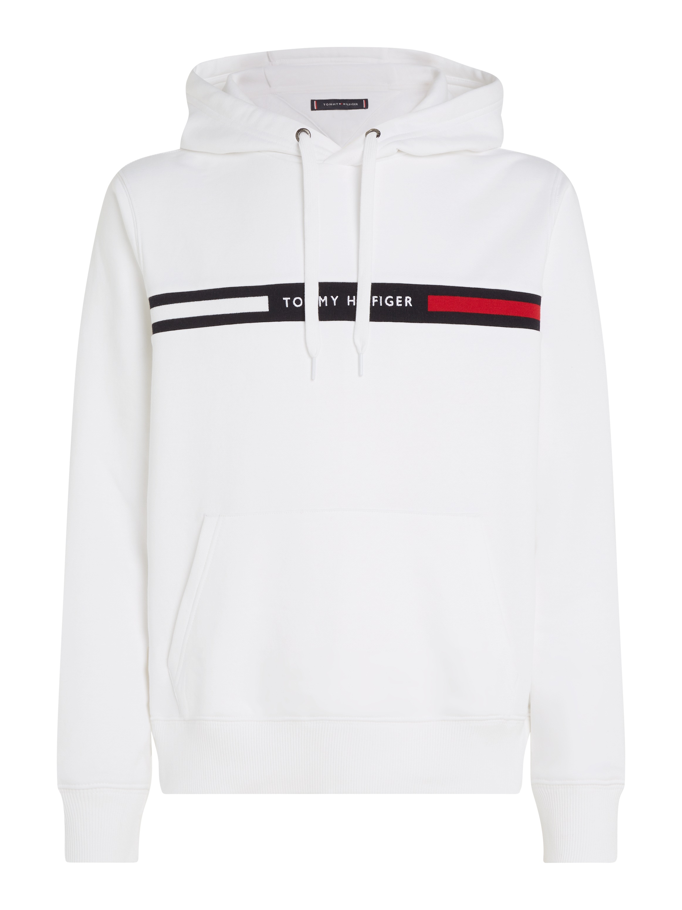Tommy Hilfiger Kapuzensweatshirt »HILFIGER CHEST INSERT HOODY mit Kapuze und Logoschriftzug«, unifarben, casual, regular fit, Baumwollmix, Kapuze