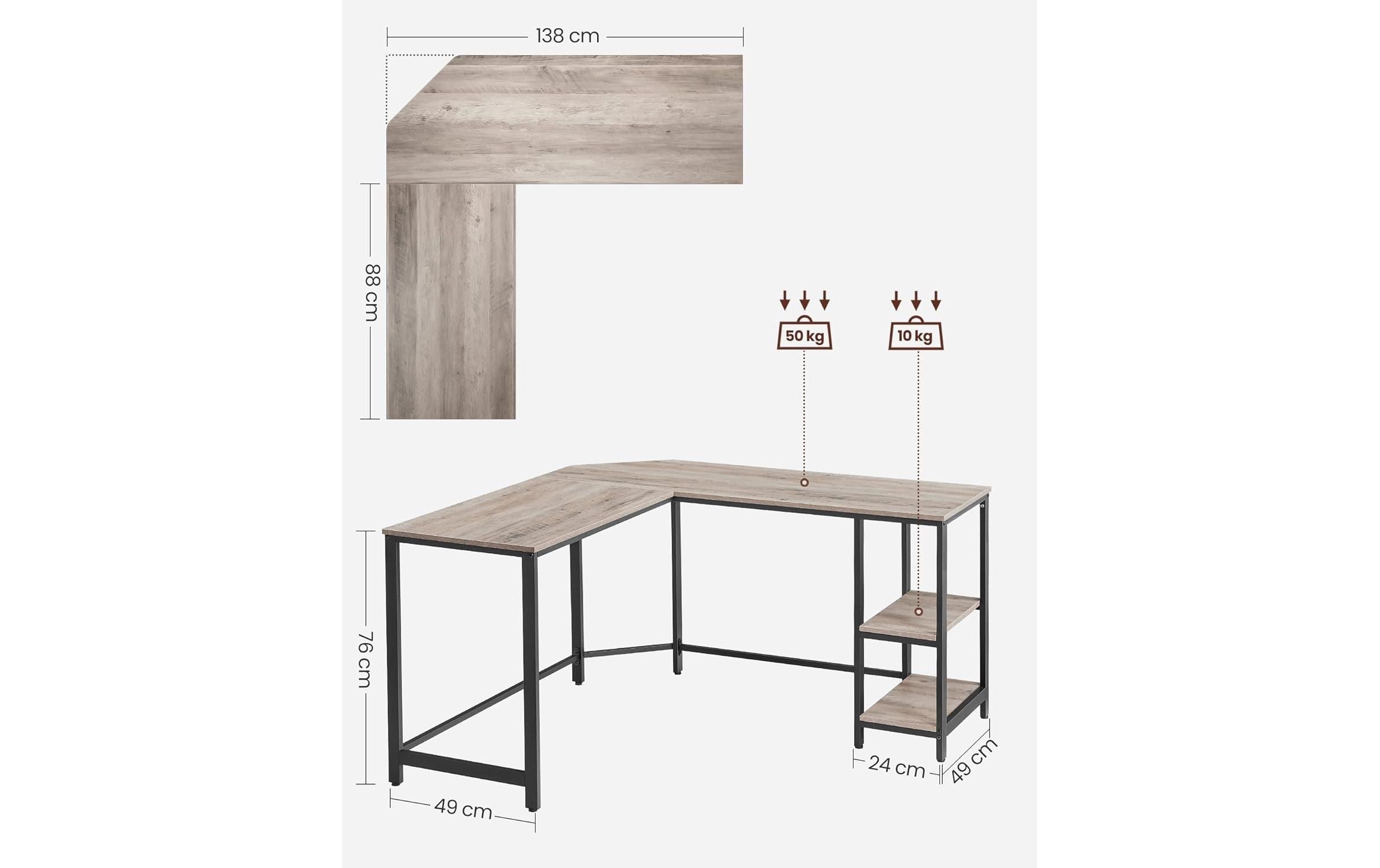 VASAGLE Bureau »Greige 138 cm«