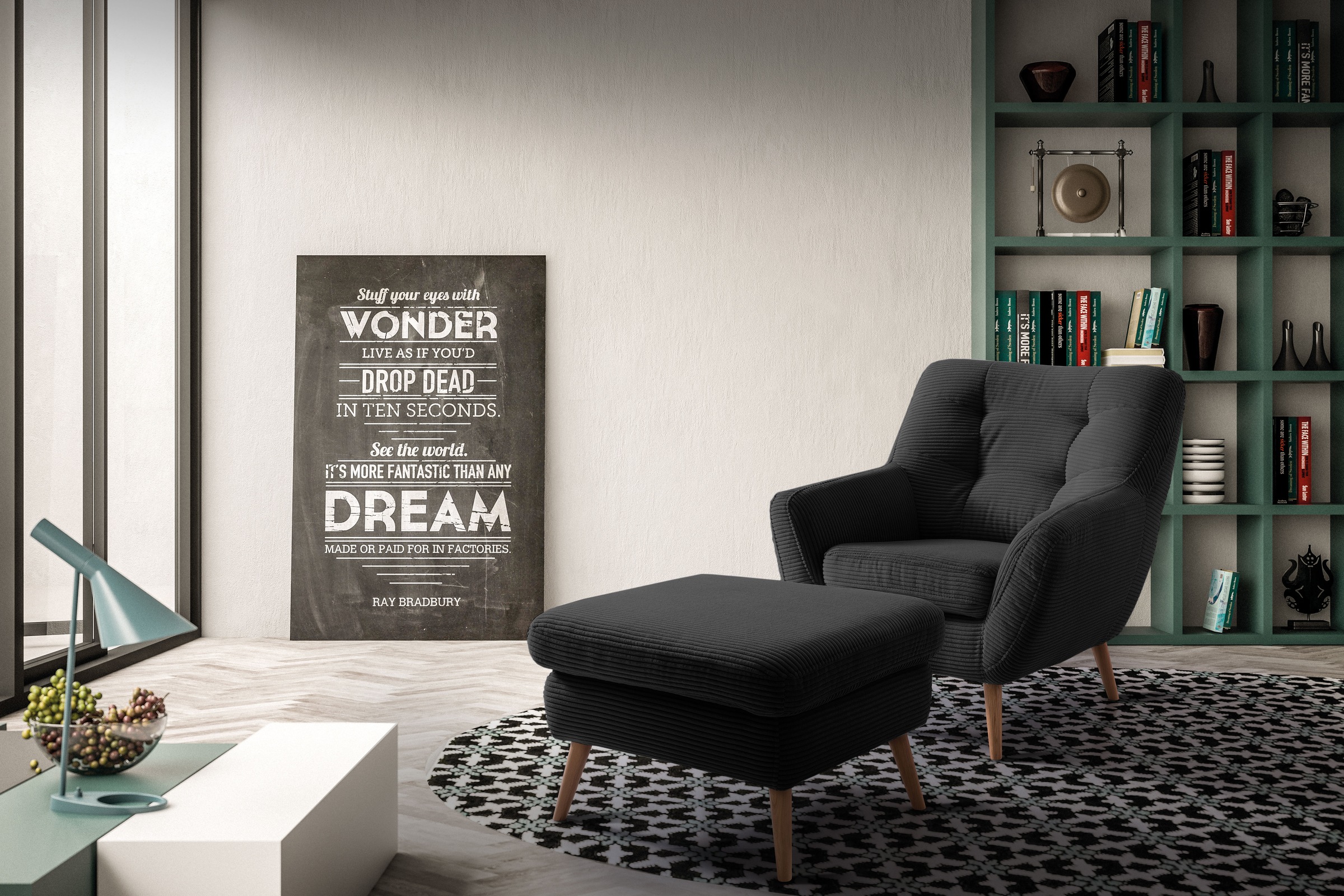 exxpo - sofa fashion Fauteuil »Scandi, Loungesessel mit tollem Sitzkomfort, hochwertige Polsterung« bequem, hohe Holzfüsse