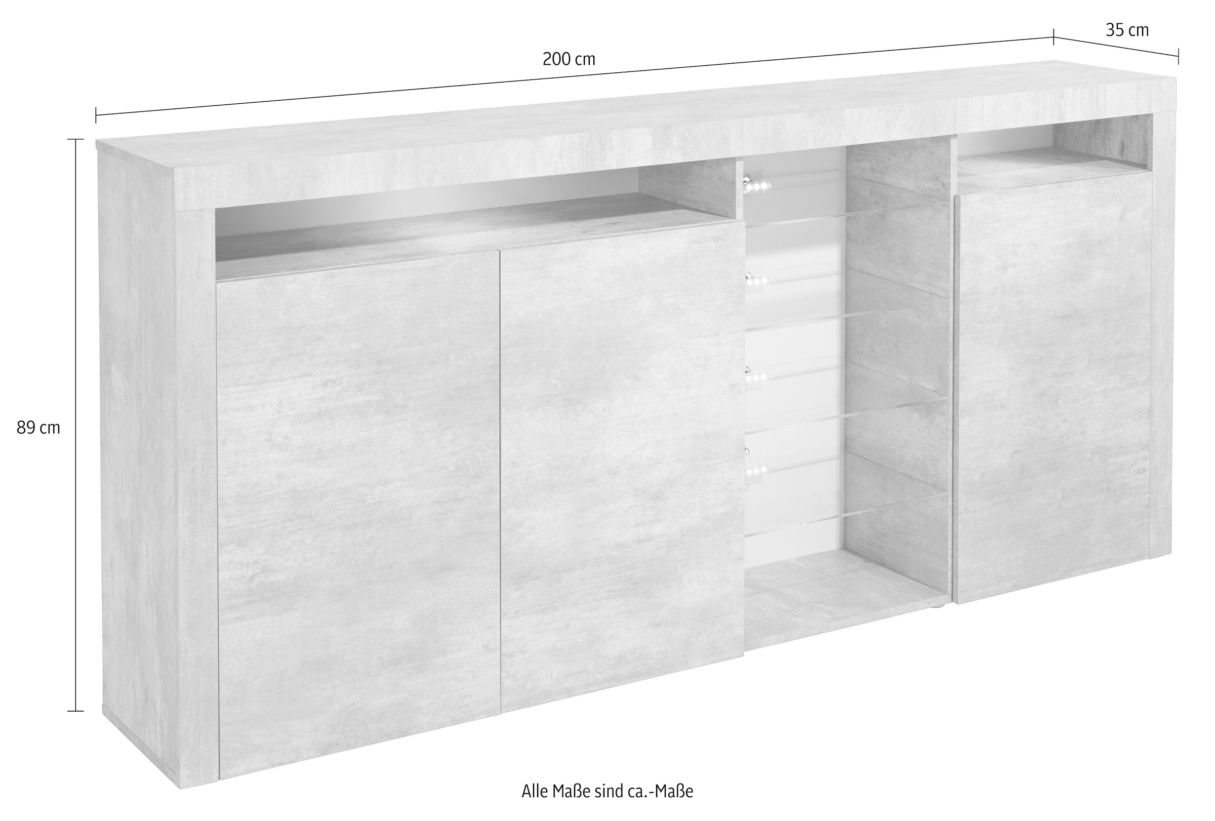 borchardt Möbel Highboard »Santa kaufen 200 cm Breite Fe«