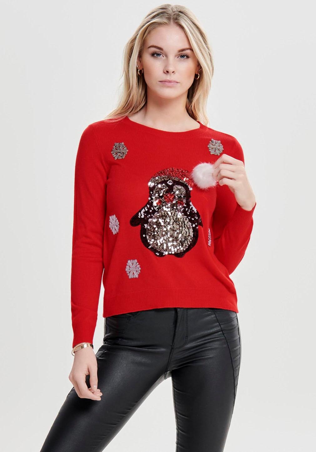 Image of Only Rundhalspullover »X-MAS PENGUIN« bei Ackermann Versand Schweiz