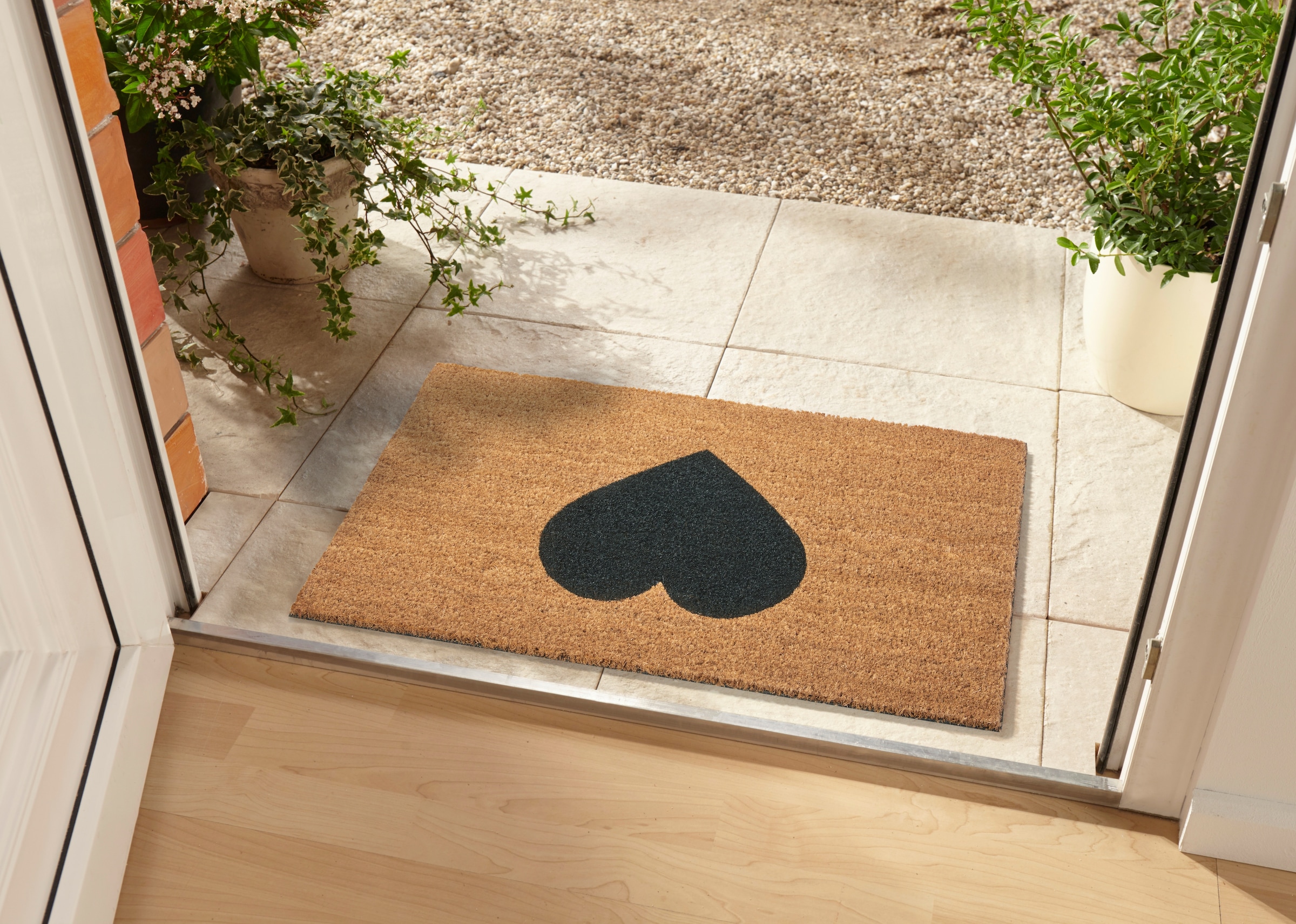 HANSE Home Fussmatte »Mix Mats Kokos Heart, Türmatte«, rechteckig, 15 mm Höhe, Kokos, Schmutzfangmatte, Outdoor, Rutschfest, Innen, Kokosmatte, Flur