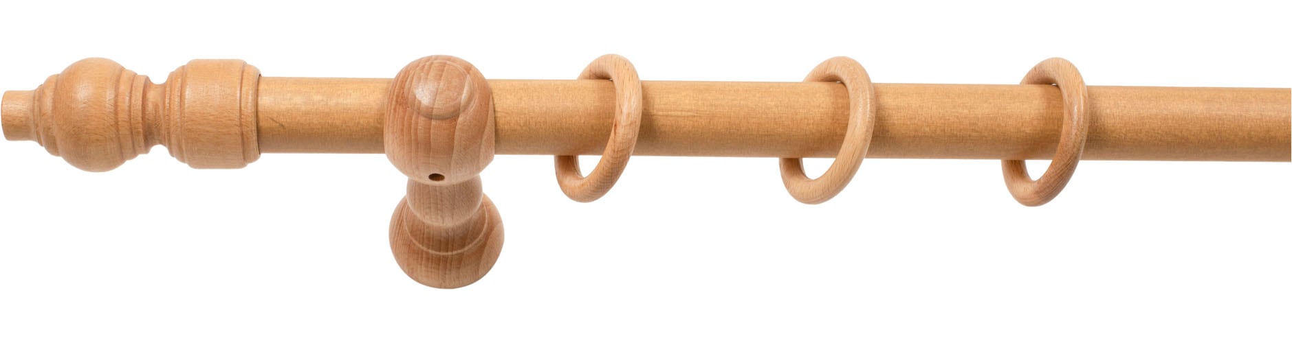 SN DECO GROUP Tringle à rideaux »Filigrano« 1 course-läufig Dimension fixe 28 mm, bois, différentes longueurs et couleurs, ensemble complet
