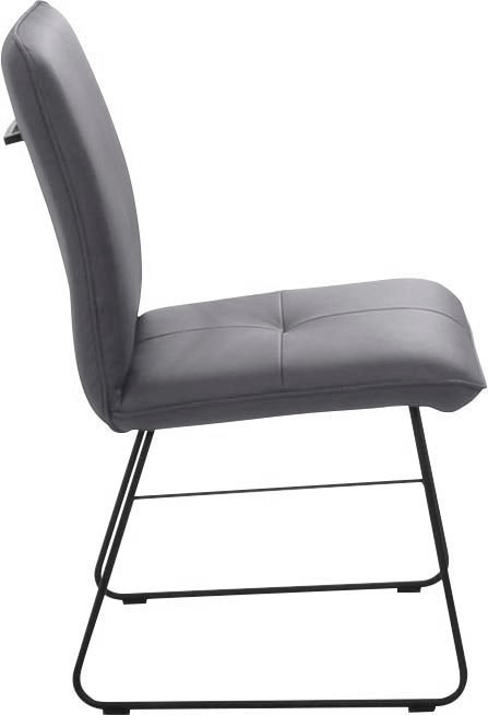 K+W Komfort & Wohnen Chaise à patins () 1 cuisarmature en métal noir, poignée au dos, matelassage sur l'assise