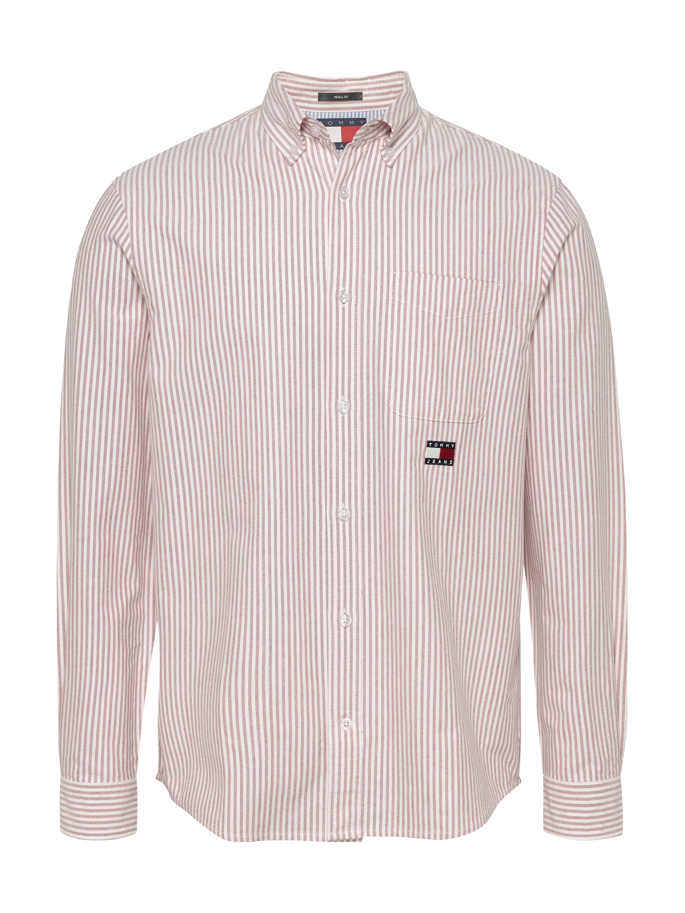 Tommy Jeans Langarmhemd »TJM STRIPE OXFORD SHIRT EXT«, mit Logostickerei