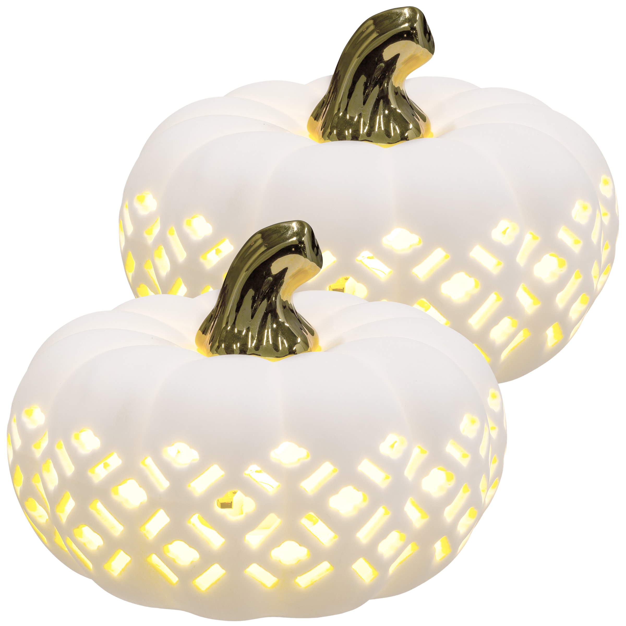 Creativ home LED-Dekofigur »Kürbis« mit goldenem Stiel