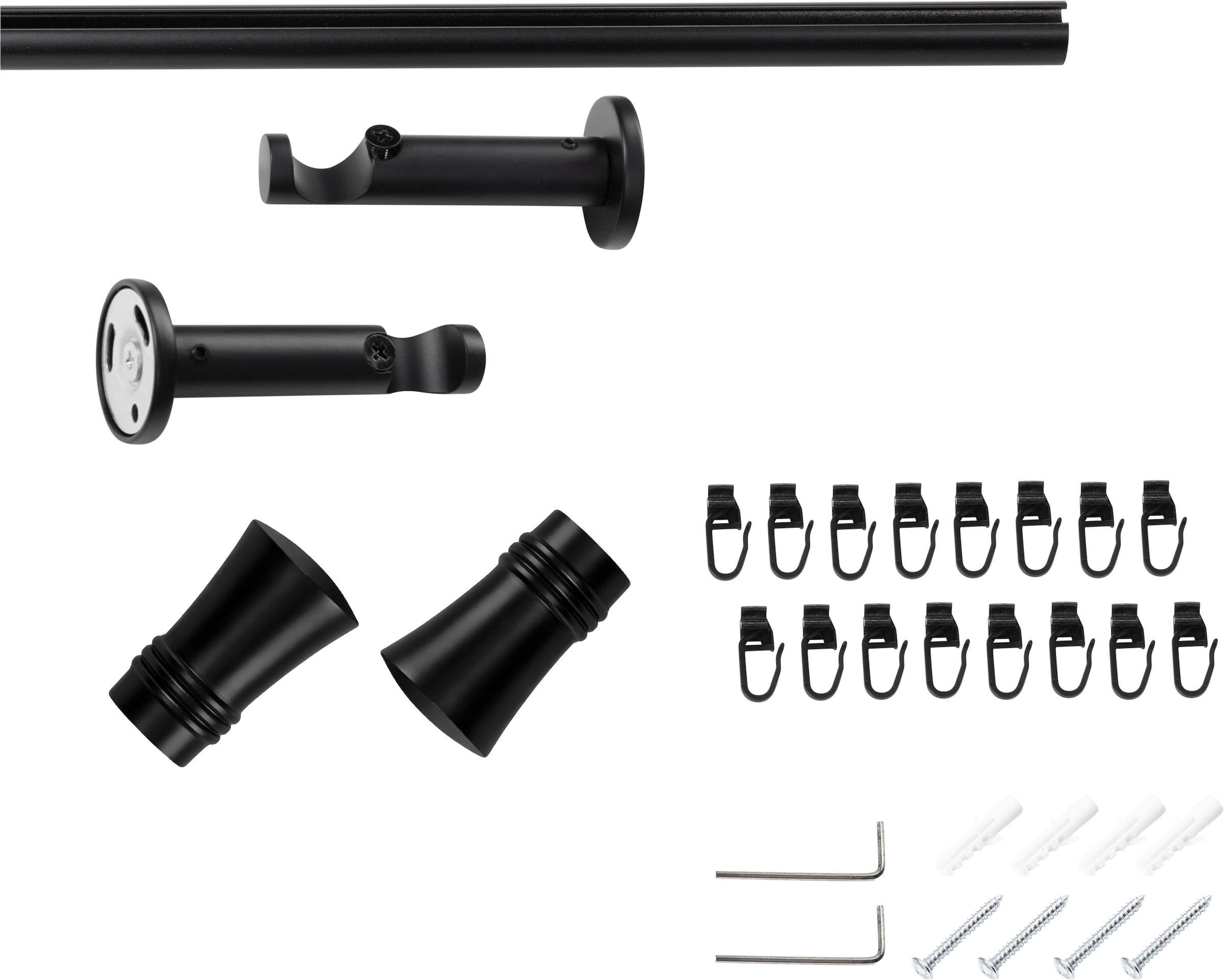 SN DECO GROUP Gardinenstange Ø 19 mm 1 läufig-läufig Fixmass;kürzbar