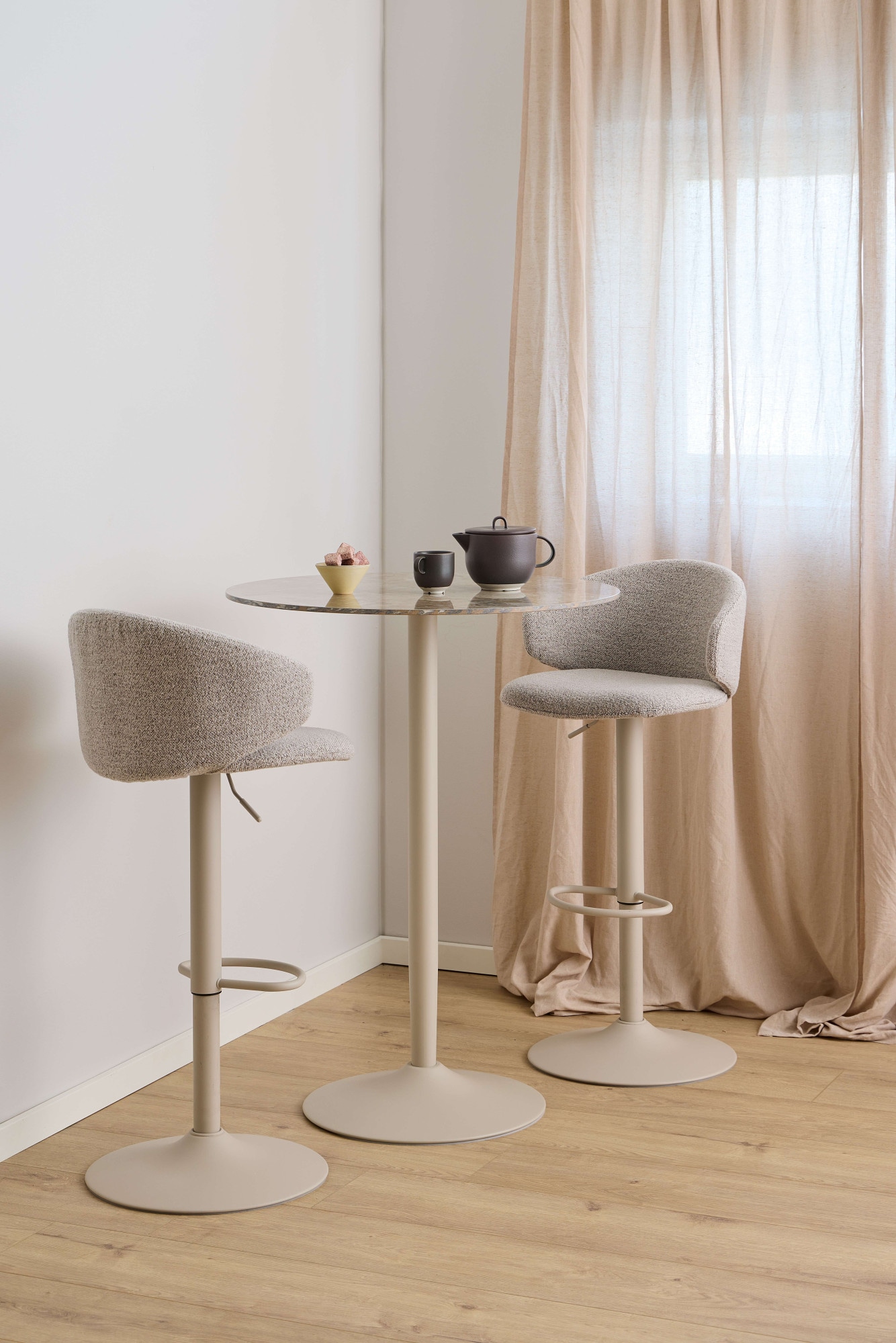 Image of ACTONA GROUP Bartisch "Stehtisch" B/T/H: 80x80x105cm, Tisch braun, polierte Keramiktischplatte