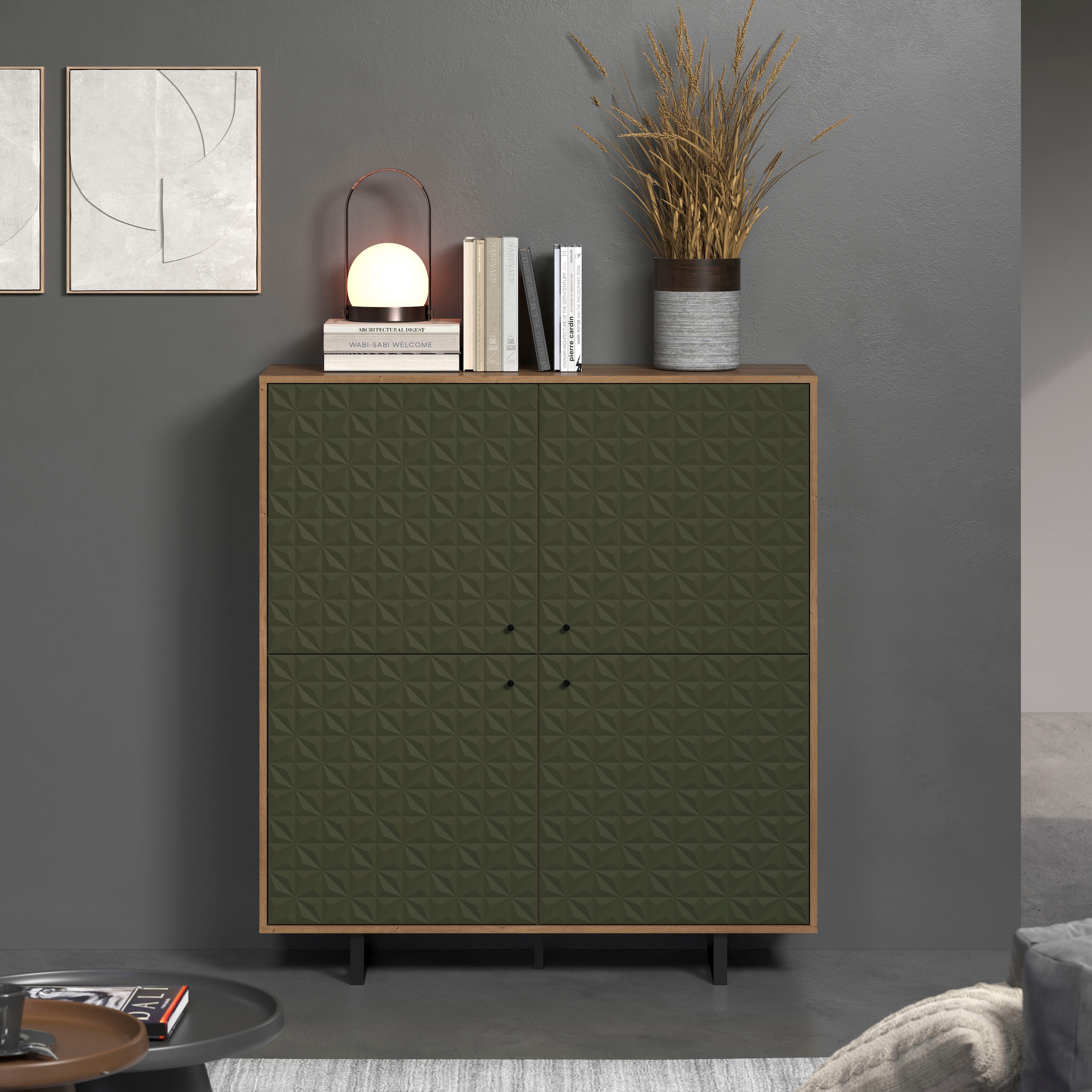 Home affaire Buffet haut »Ferretti« Sideboard mit besonderer Fräsung - Füsse und Griffe aus Metall