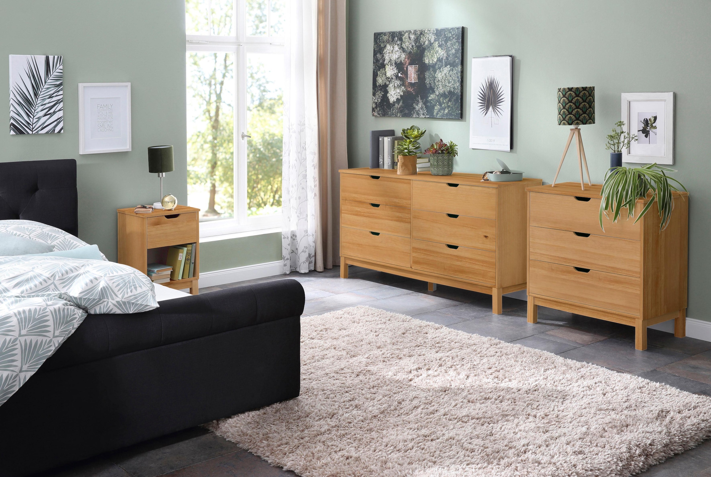 GOODproduct Kommode »Post« aus massivem Kiefernholz, mit Stauraummöglichkeiten, Breite 76 cm