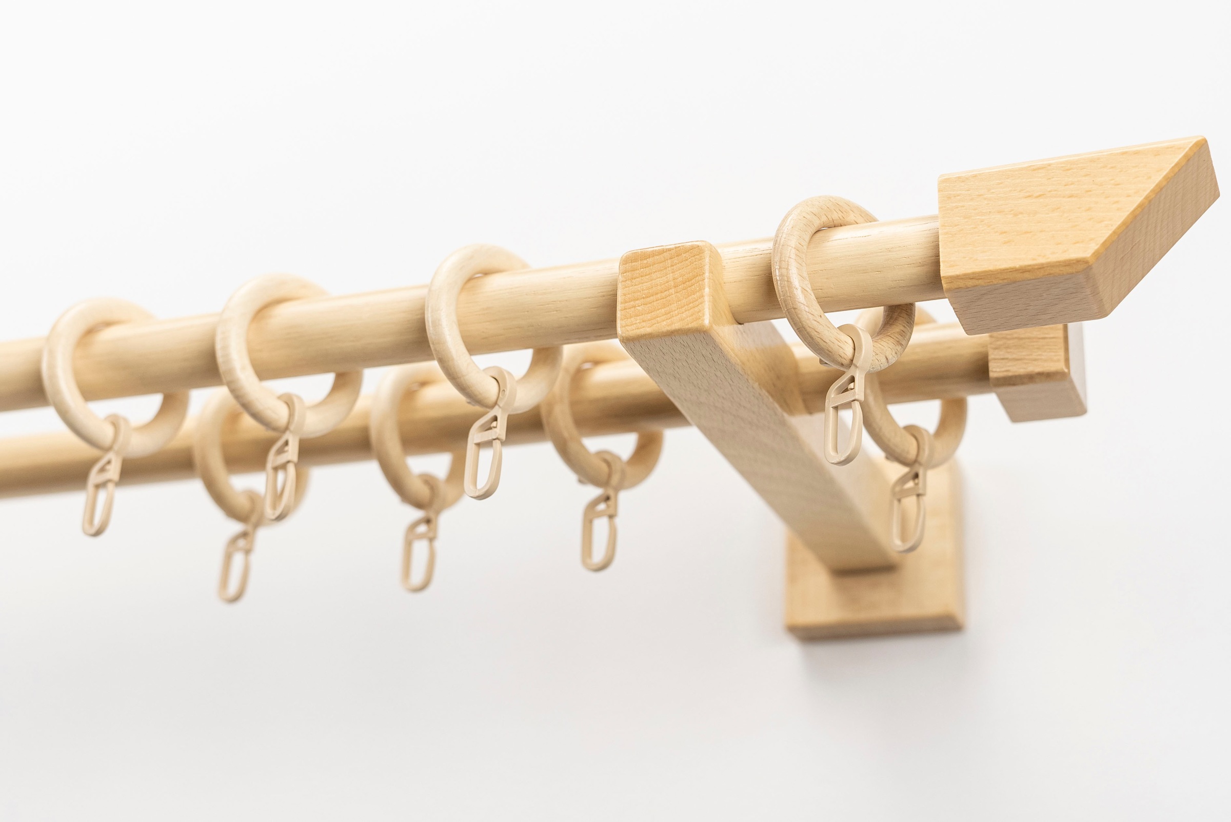 Image of GARESA Gardinenstange »CUBUS«, 2 läufig-läufig, Wunschmasslänge, Vorhanggarnitur, einfache Montage, m. Stangenverbinder verlängerbar, Wandmontage, Endknopf abgeschrägt, mit Ringe bei Ackermann Versand Schweiz