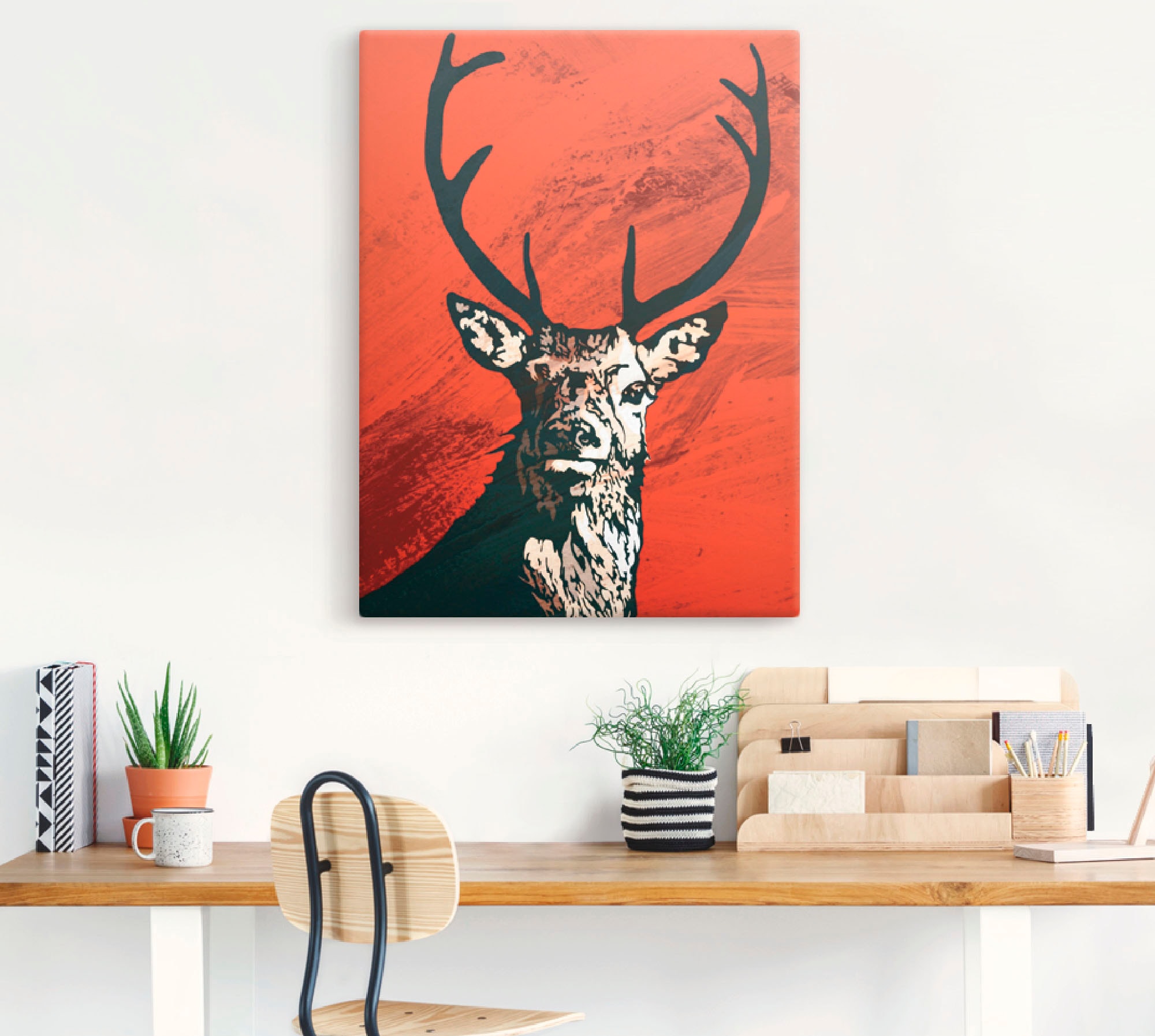 Artland Wandbild »Hirsch«, Wildtiere, (1 St.), als Leinwandbild, Poster in verschied. Grössen
