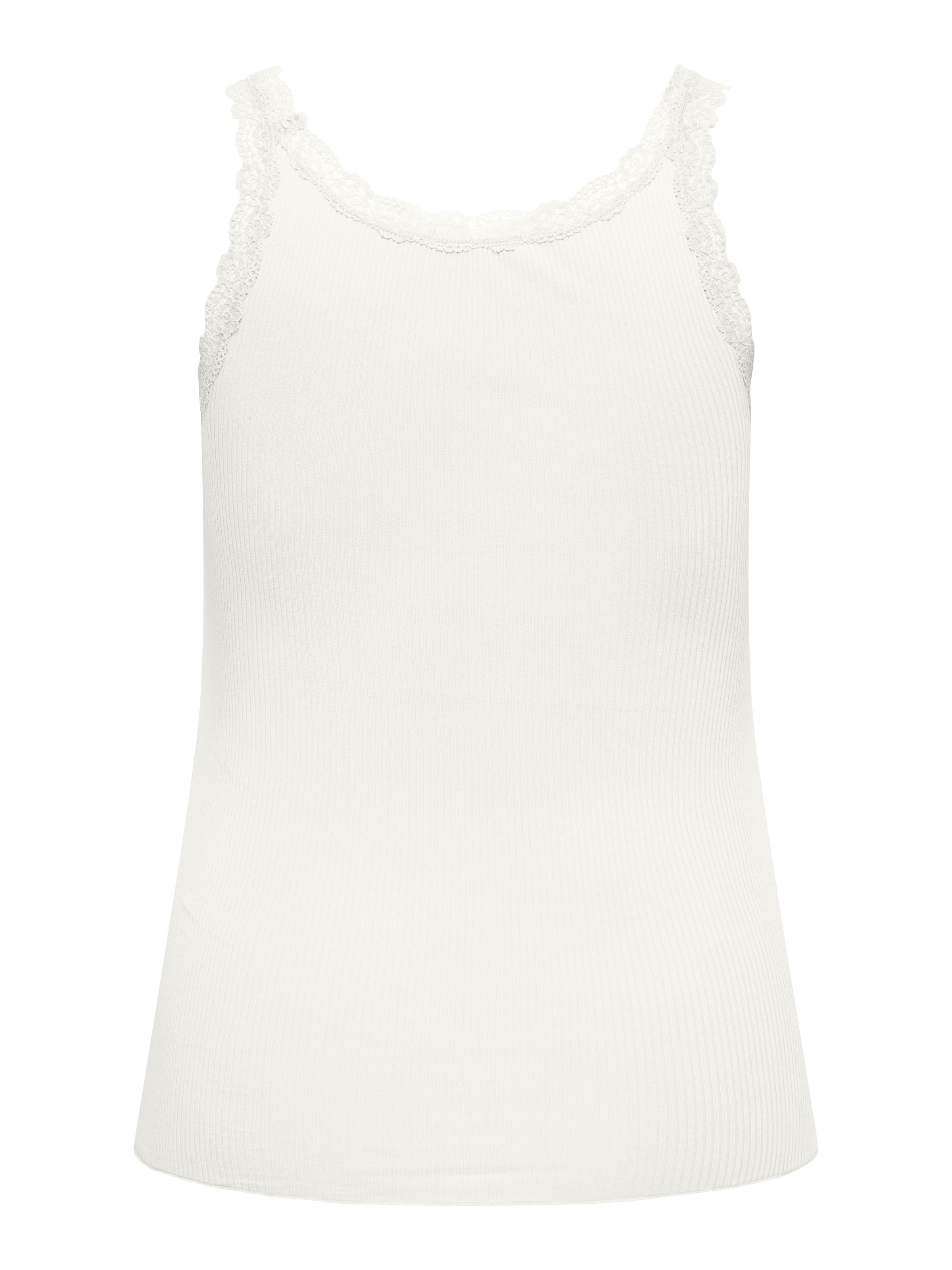 ONLY CARMAKOMA Top à bretelles »CARSARA SHARAI LACE TANK TOP JRS NOOS« mit Spitze am Ausschnitt und leicht gewelltem Saum