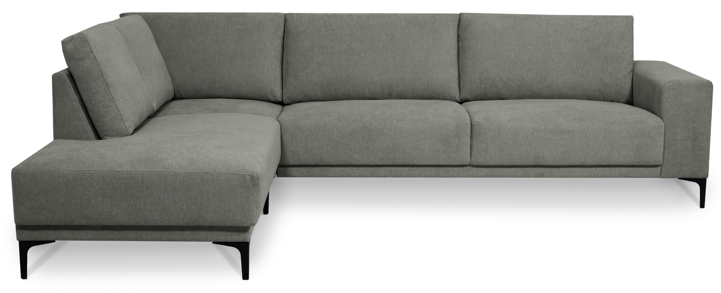 Places of Style Ecksofa »Xander, L-Form,«, Breite 289 cm, Webstoff, Soft-Touch Chenille, schwarze Metallfüsse