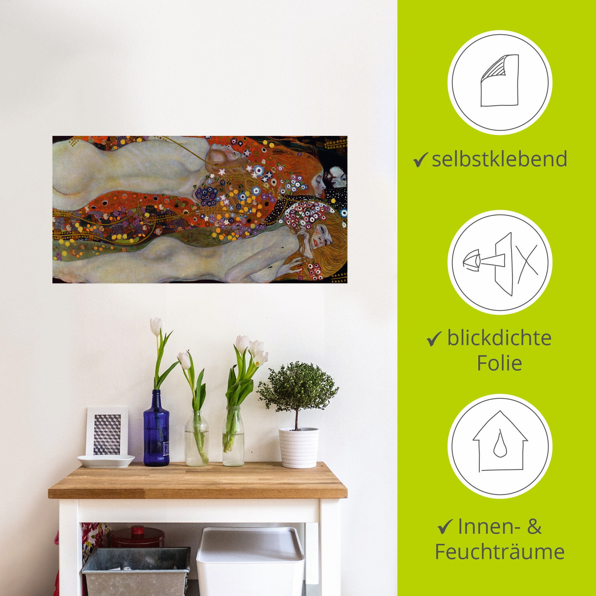 Artland Wandbild »Wasserschlangen II (Die Freundinnen)«, Frau, (1 St.), als Leinwandbild, Poster, Wandaufkleber in verschied. Grössen