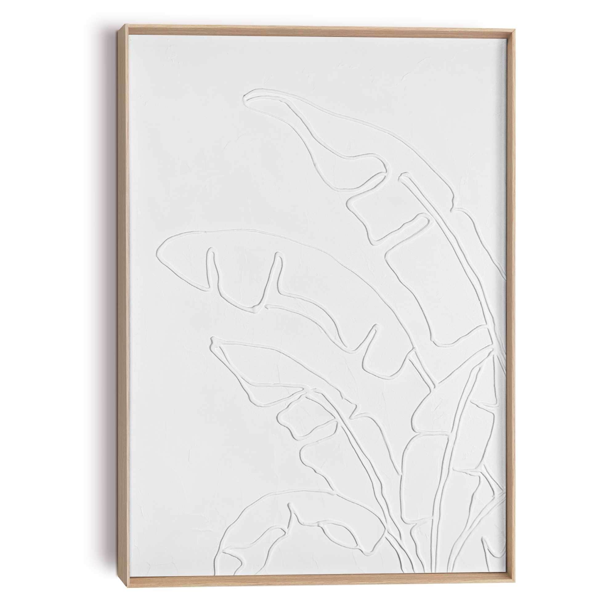 Image of Reinders Wandbild "Palmblätterrelief" Wohnzimmer - Weiss - MDF - Blumen und Pflanzen - 50x70 cm