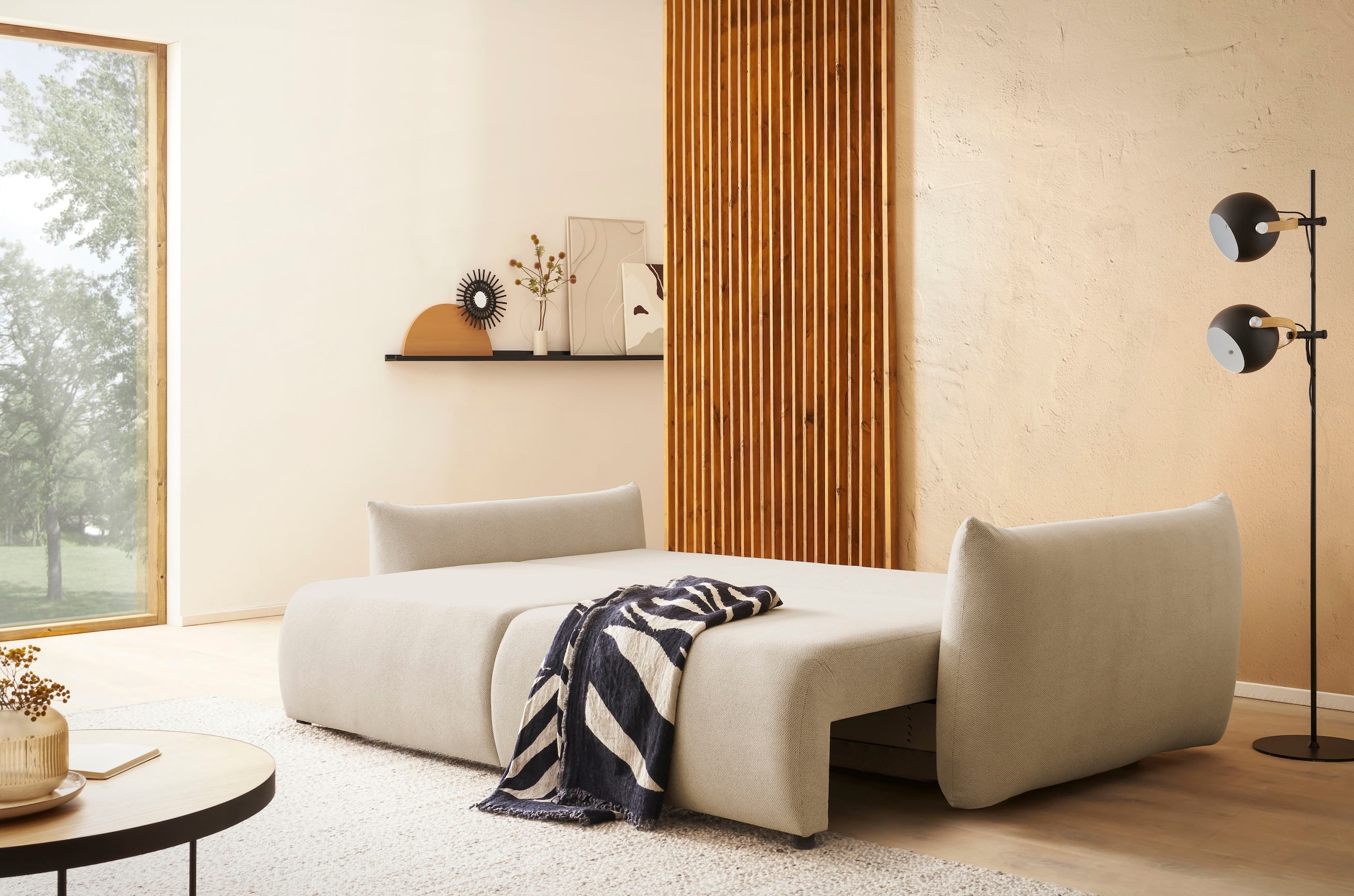 Home affaire 3-Sitzer »MAVAS Schlafsofa mit Bettkasten« ca.240/108cm (Liegefläche 212/145 cm), Cord, Chenille, Struktur