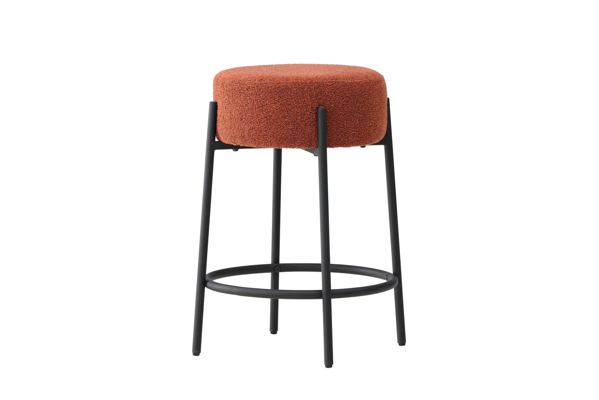 Venture Home Barhocker »Tucson, Barhocker in Bouclé, niedrige Sitzfläche, belastbar bis 150 kg« Tresenstuhl, Bouclé-Bezug, Stahlbeine, Fussstütze, modern