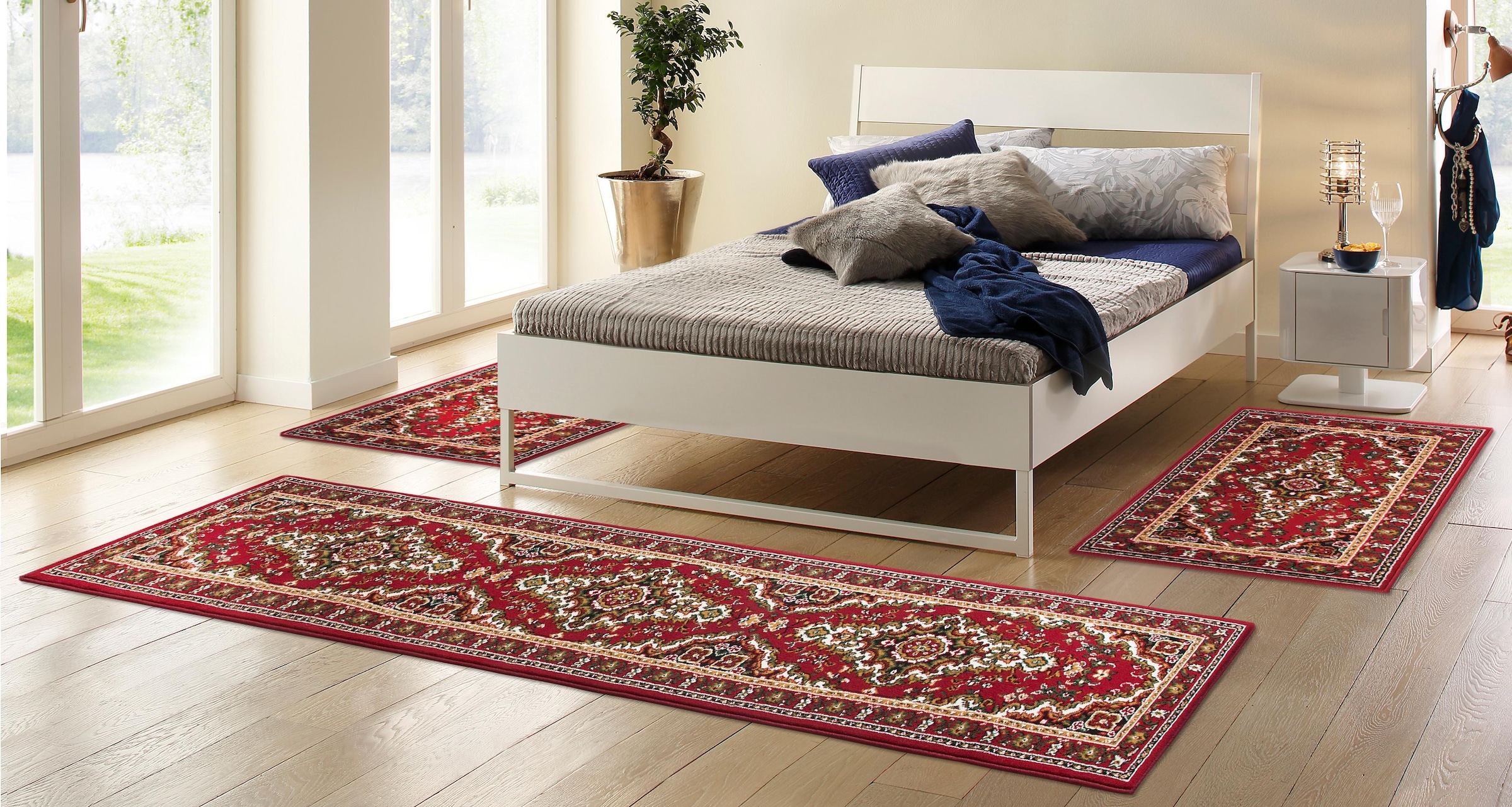 GOODproduct Bordure de lit »Oriental, Made in Belgium« Höhe 7 mm 1 tlg. Läufer-Set, Kurzflor, Orient-Optik, mit Bordüre, pflegeleicht, elegant