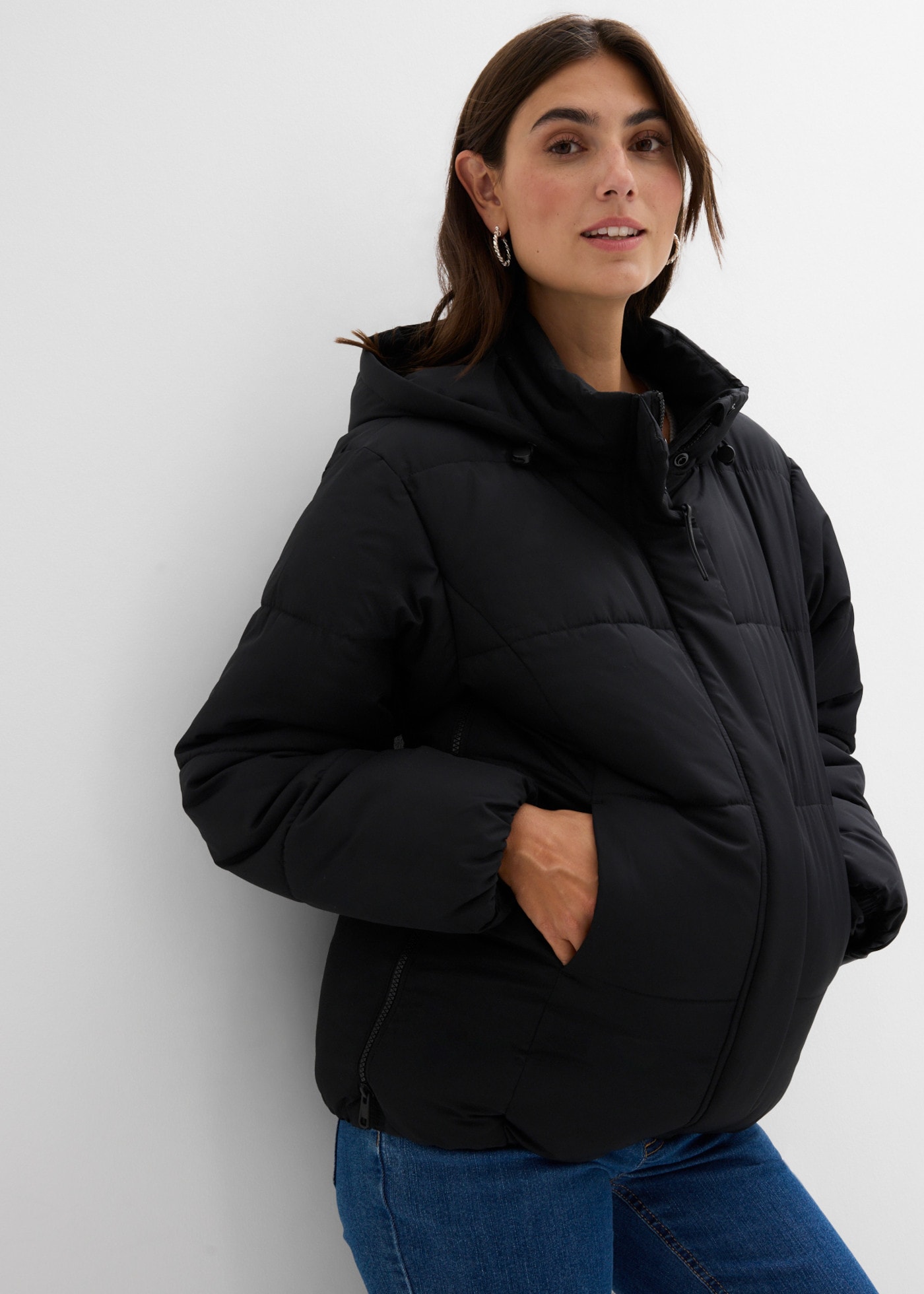 Image of bonprix Umstandsjacke wattiert, wasserabweisend, Loose Fit