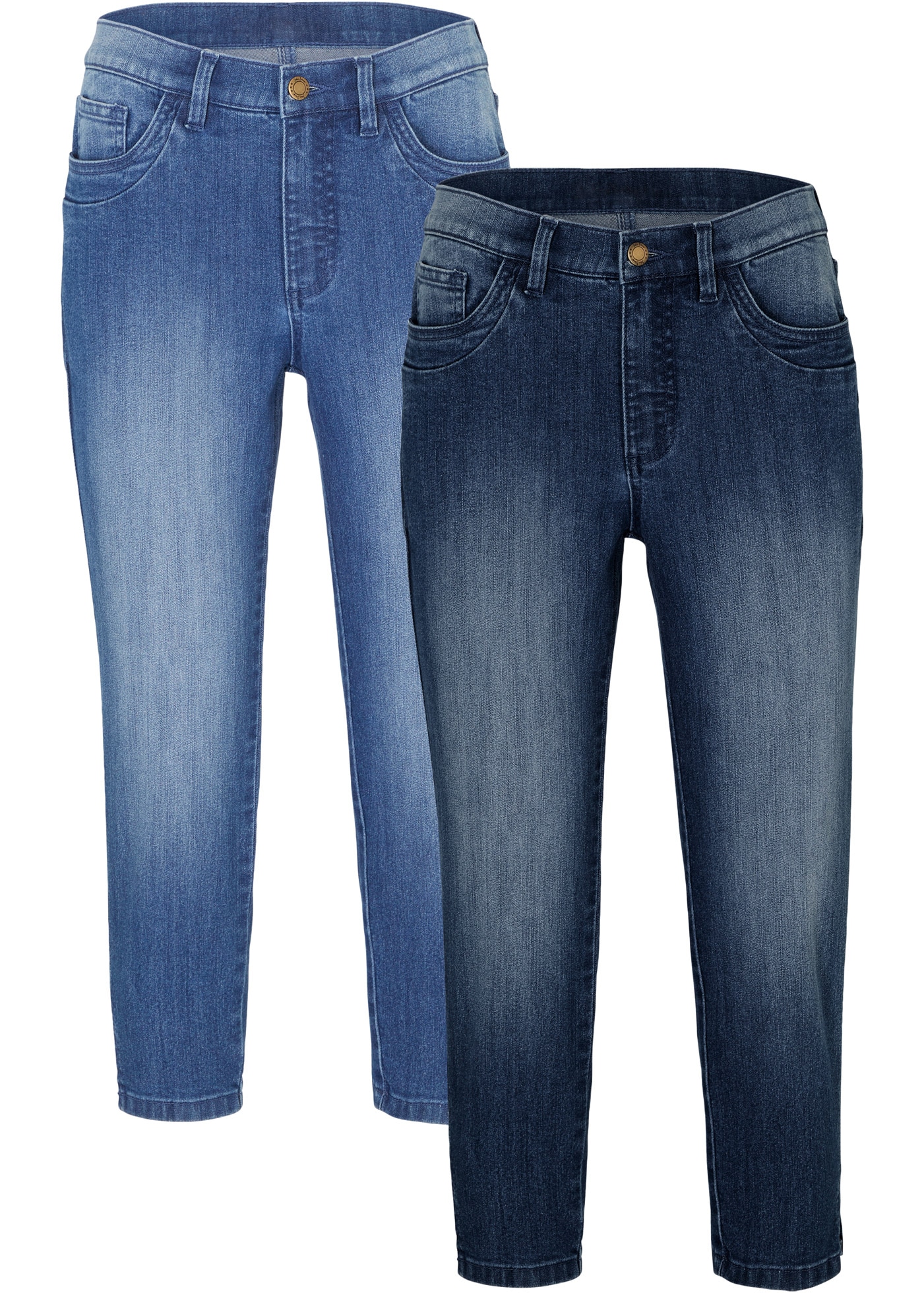 Image of bonprix Caprijeans Packung, 2 Slim Fit, 3/4-Länge, aus Stretch-Material