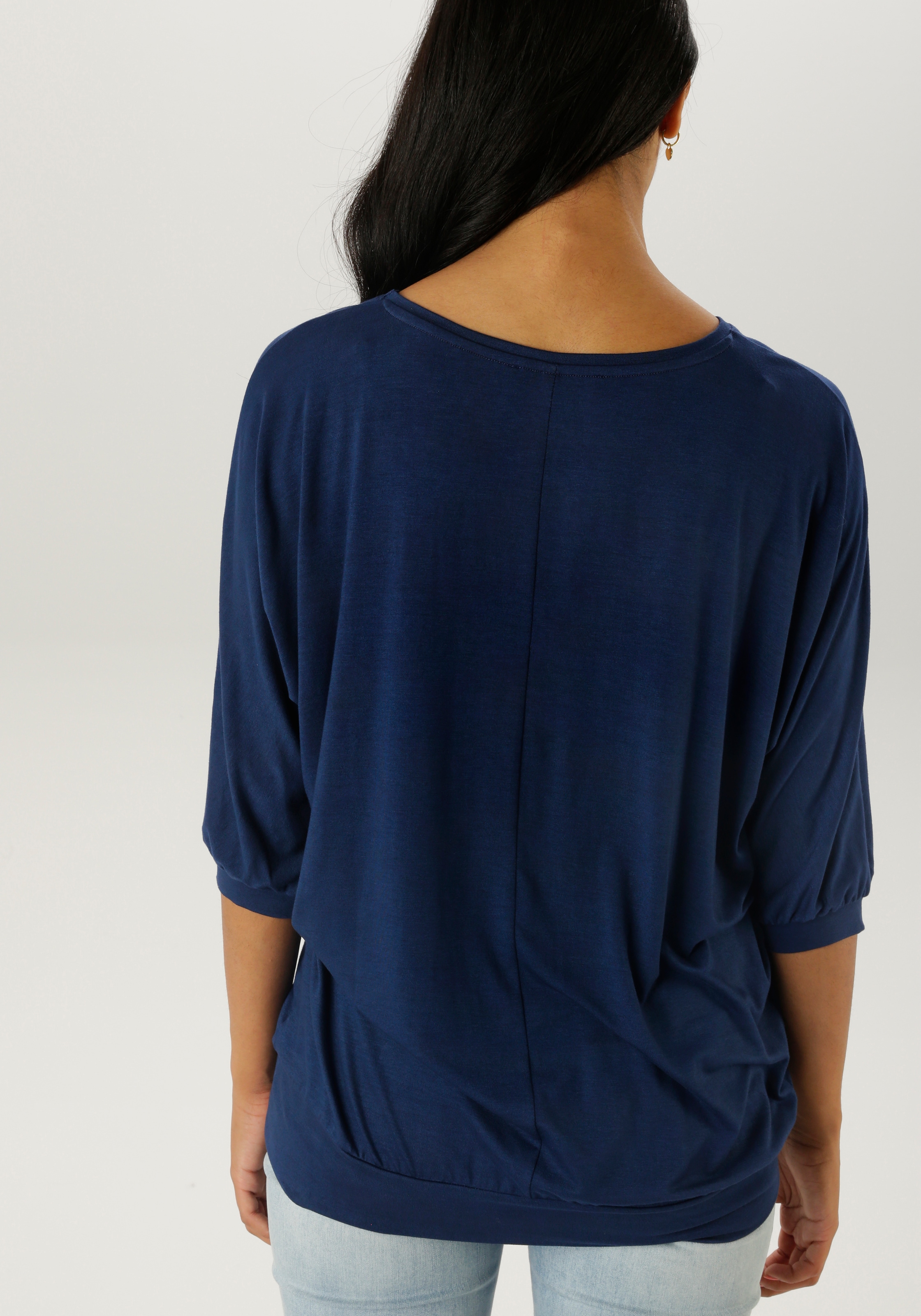 Aniston SELECTED Fledermausshirt, teilweise mit silberfarbenen Folienprint