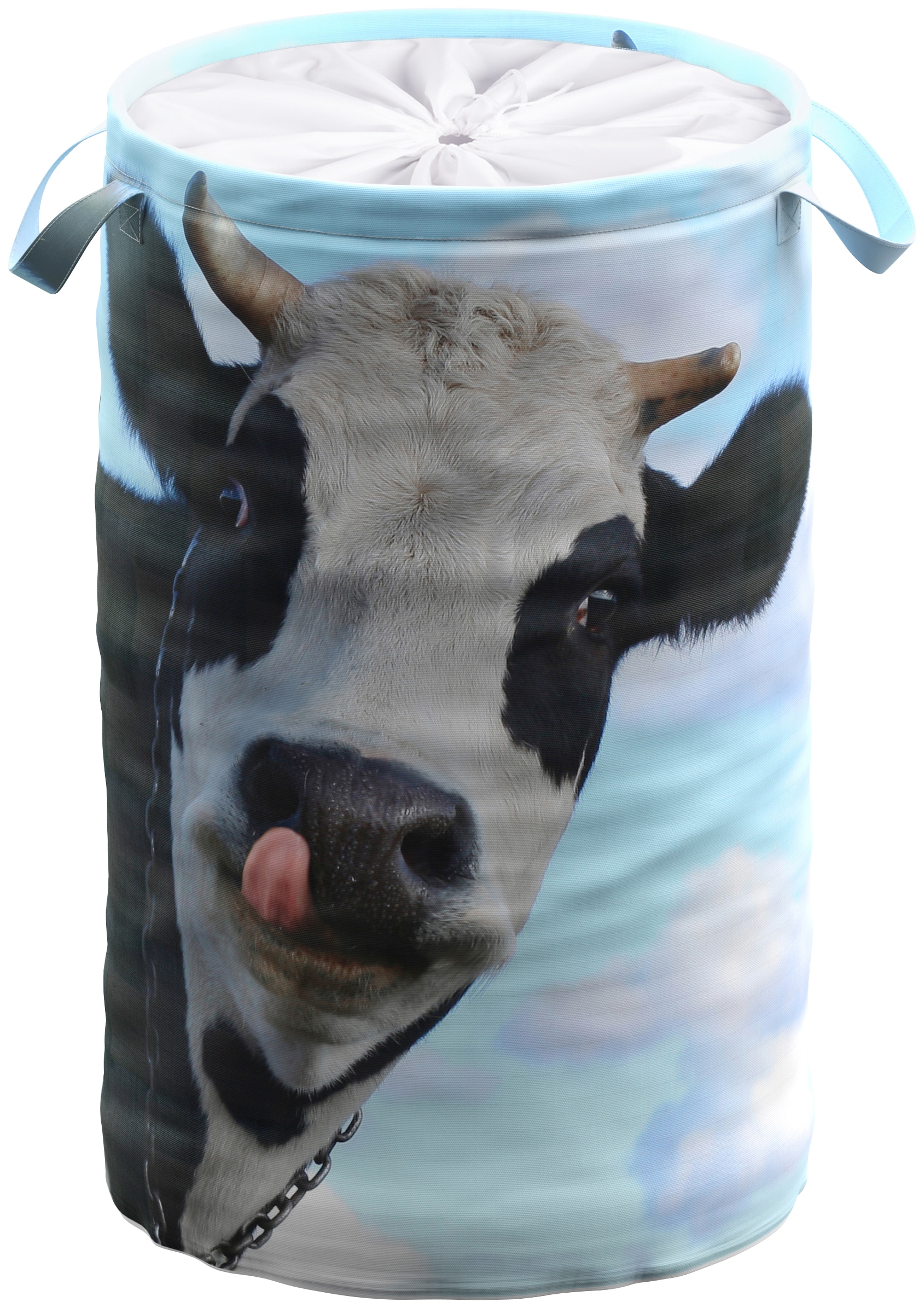 Wäschekorb »Kuh«, 60 Liter, faltbar, mit Sichtschutz