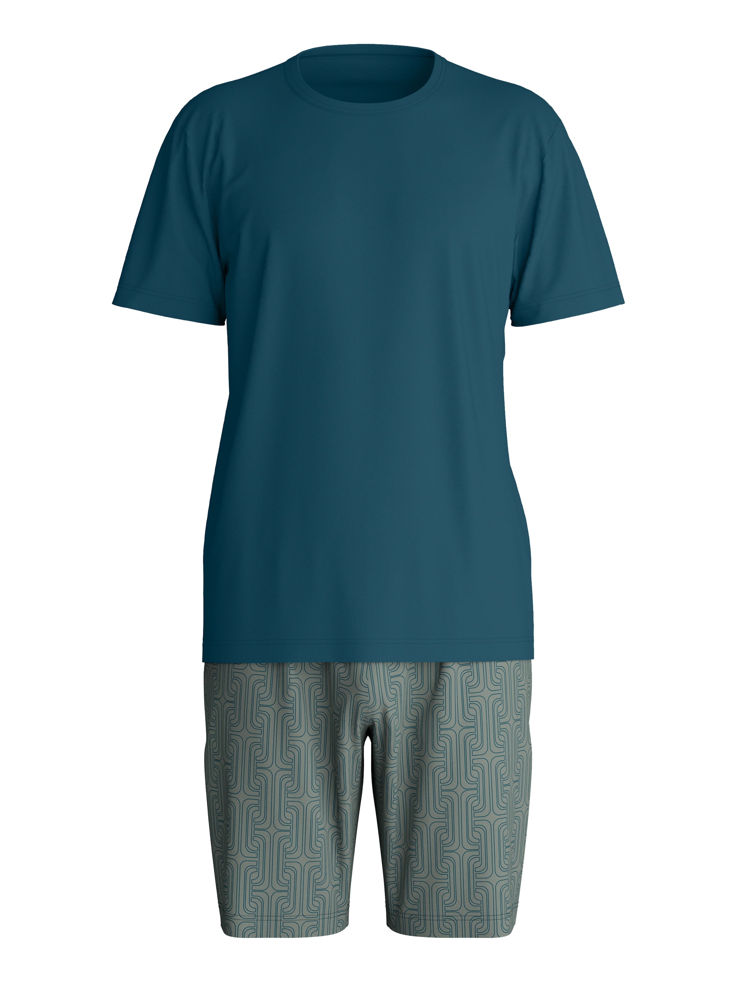 CALIDA Pyjama »Relax Streamline 1« 2 tlg. mit Rundhalsausschnitt und kurzem Arm, weich, Interlock Qualität