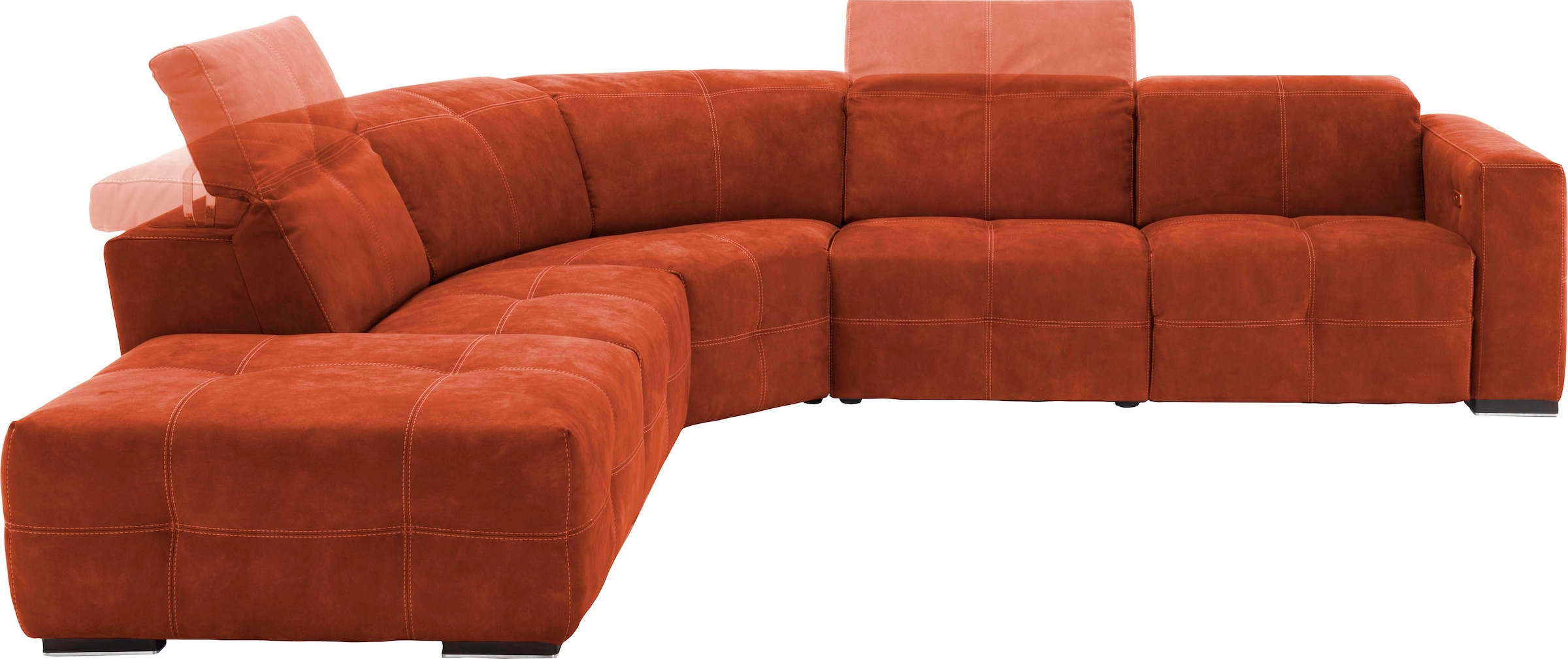 Egoitaliano Canapé d'angle »Sauvanne, Designsofa der Extraklasse, elegant und bequem, L-Form« wahlweise mit elektrischer Relaxfunktion, Kopfteilverstellung