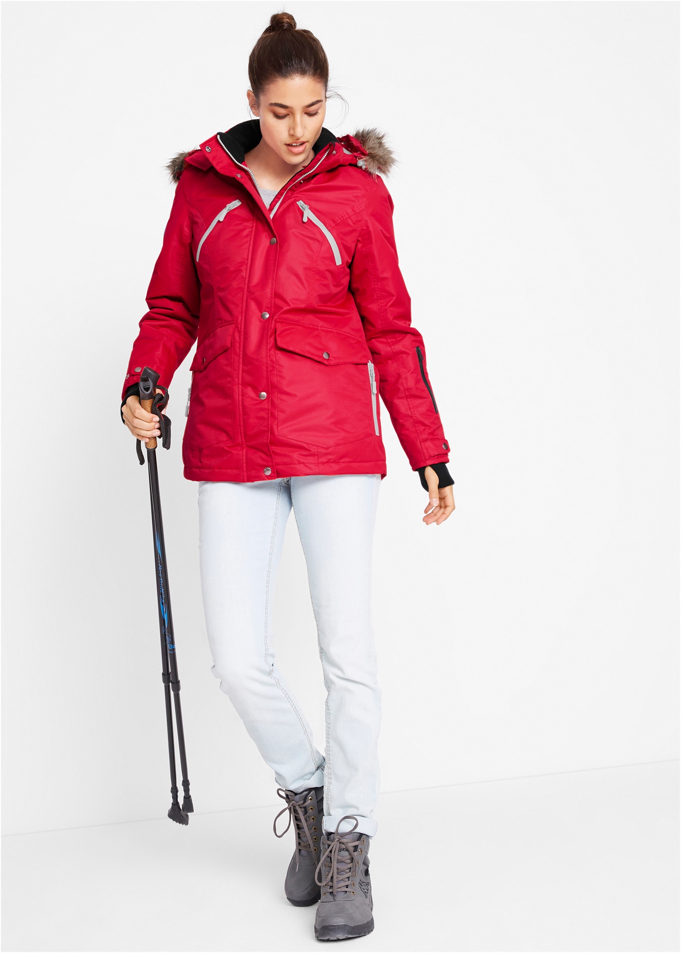 bonprix Funktionsjacke »wasserdichte Funktions-Jacke« mit Kapuze Winterjacke mit Kapuze und Fellimitat, wasserdichte Funktions-Jacke