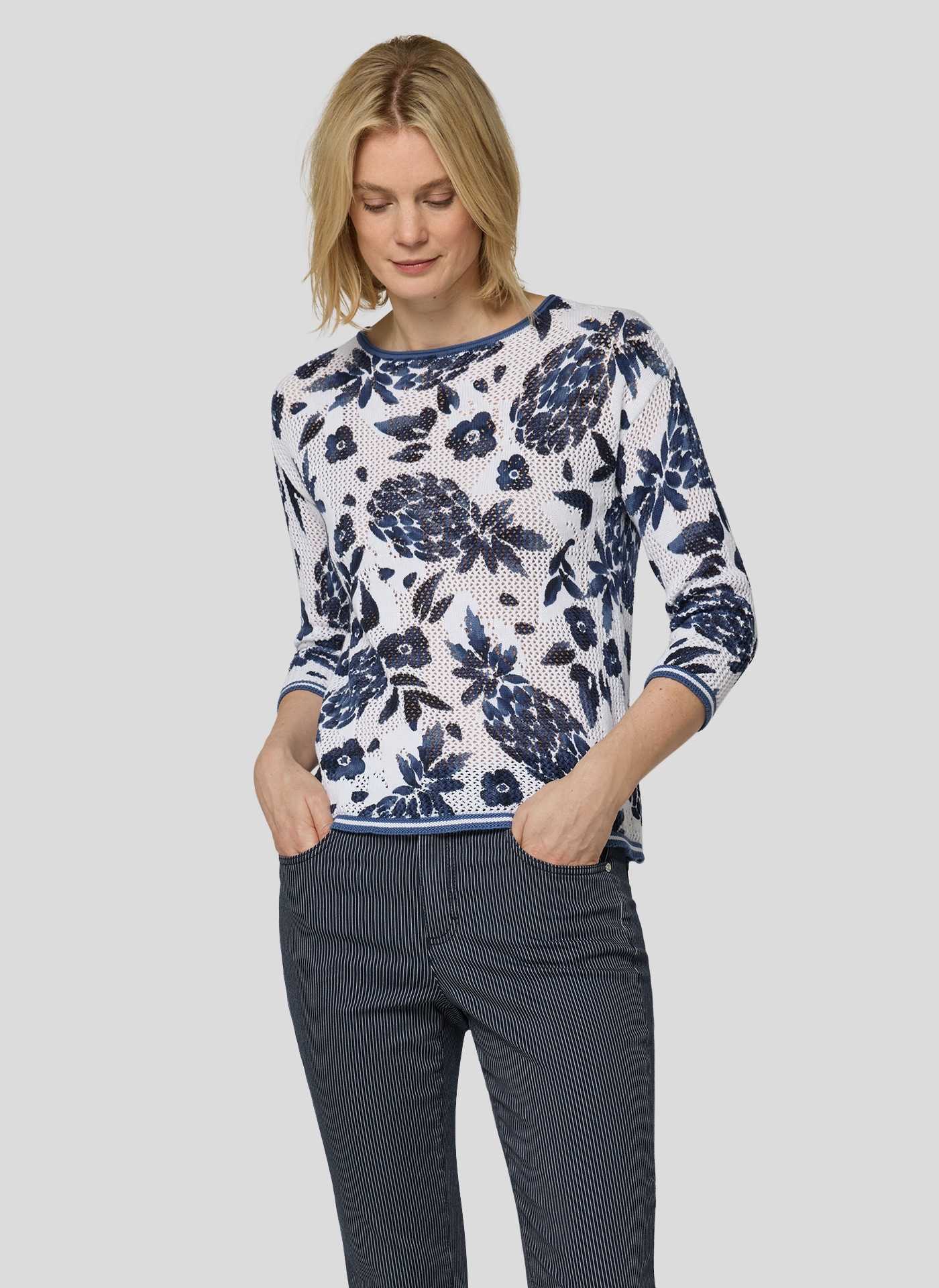 Image of Rabe 3/4 Arm-Pullover im Häkel-Look