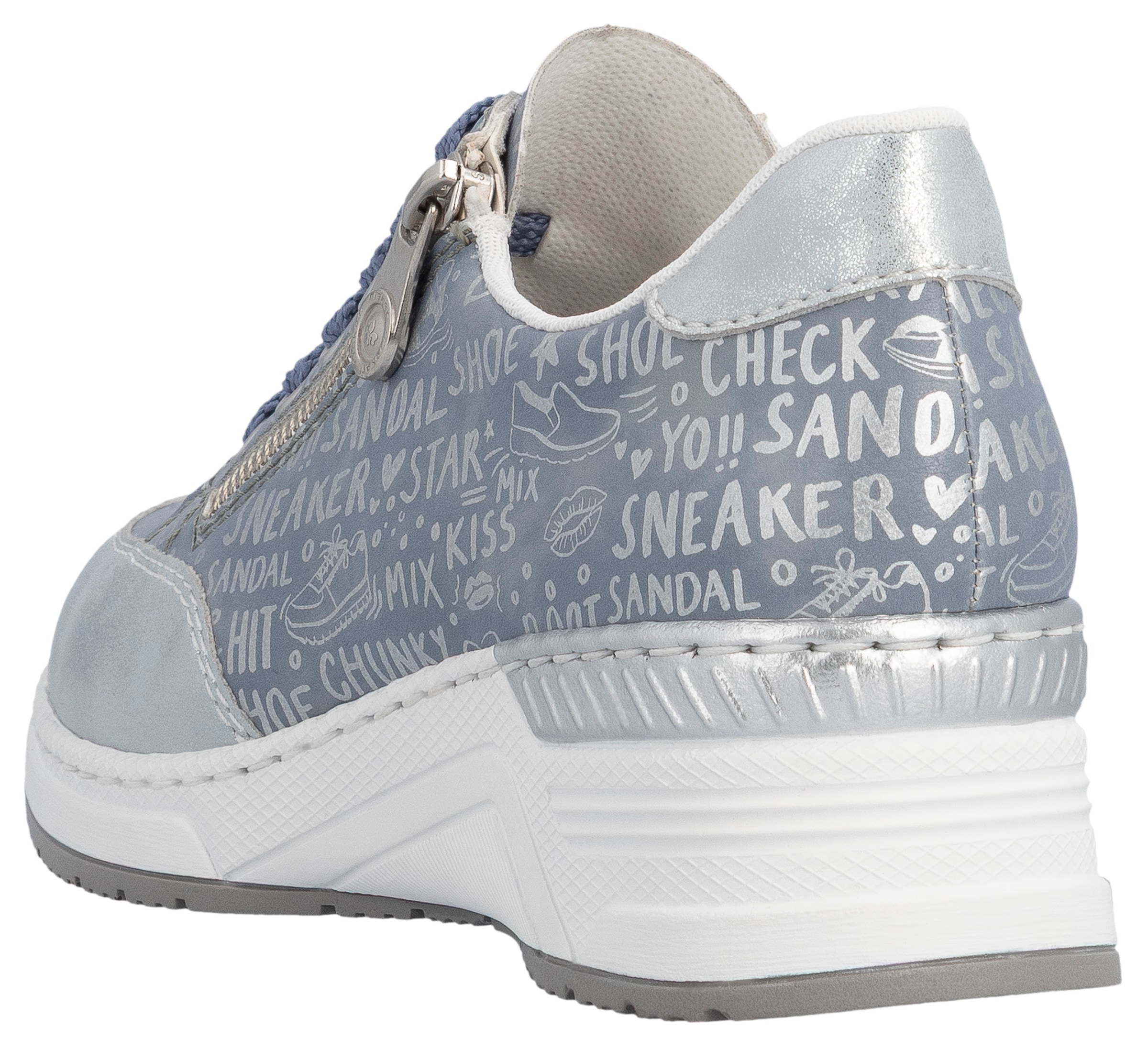 Rieker Sneakers  mit Lettern bedruckt, Freizeitschuh, Halbschuh, Schnürschuh