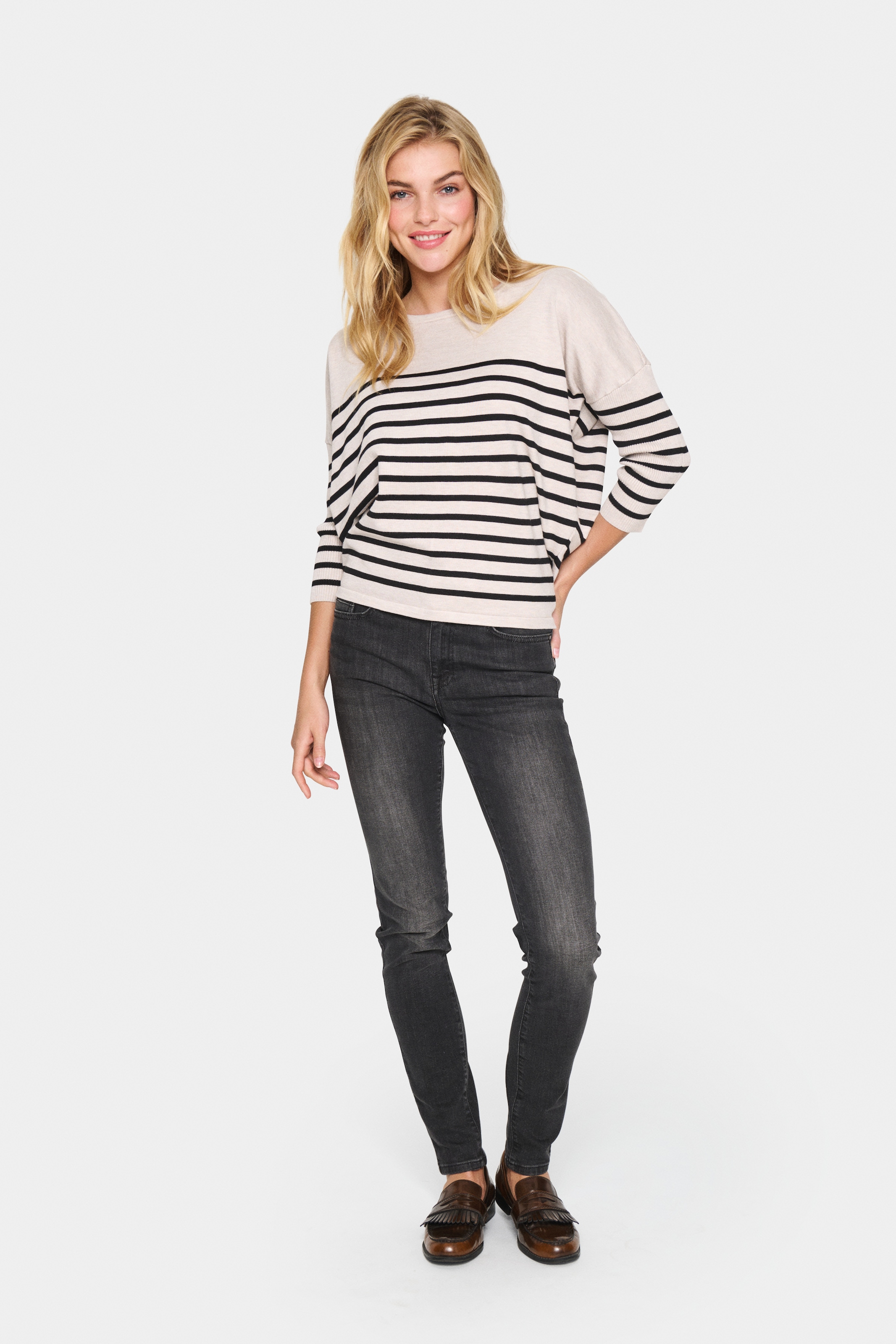 Saint Tropez Strickpullover »MilaSZ R-neck Stripe«