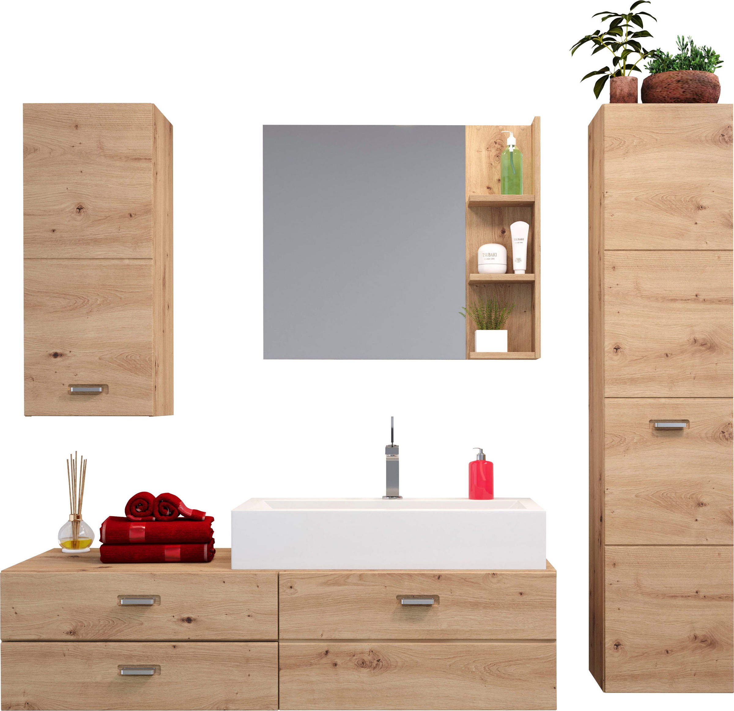 Image of trendteam Badezimmer-Set »Geo«, (5 St.), inklusive Mineralguss-Aufsatzwaschbecken bei Ackermann Versand Schweiz