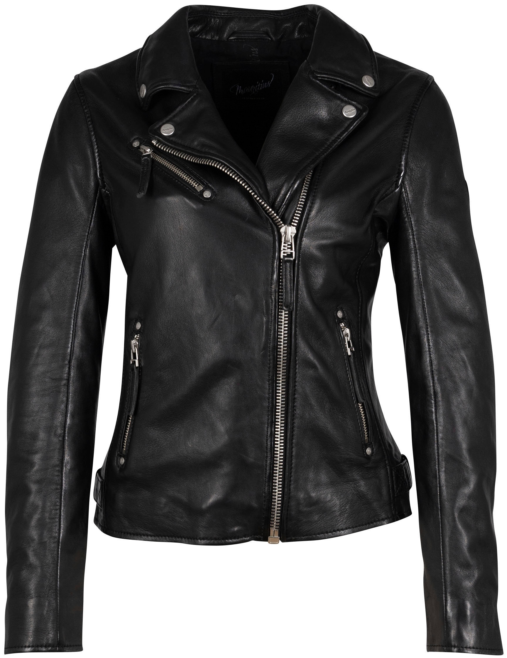 Mauritius Lederjacke »PGG W14 LEGV«, im Biker-Style, asymetrischem Reissverschluss, Reverskragen