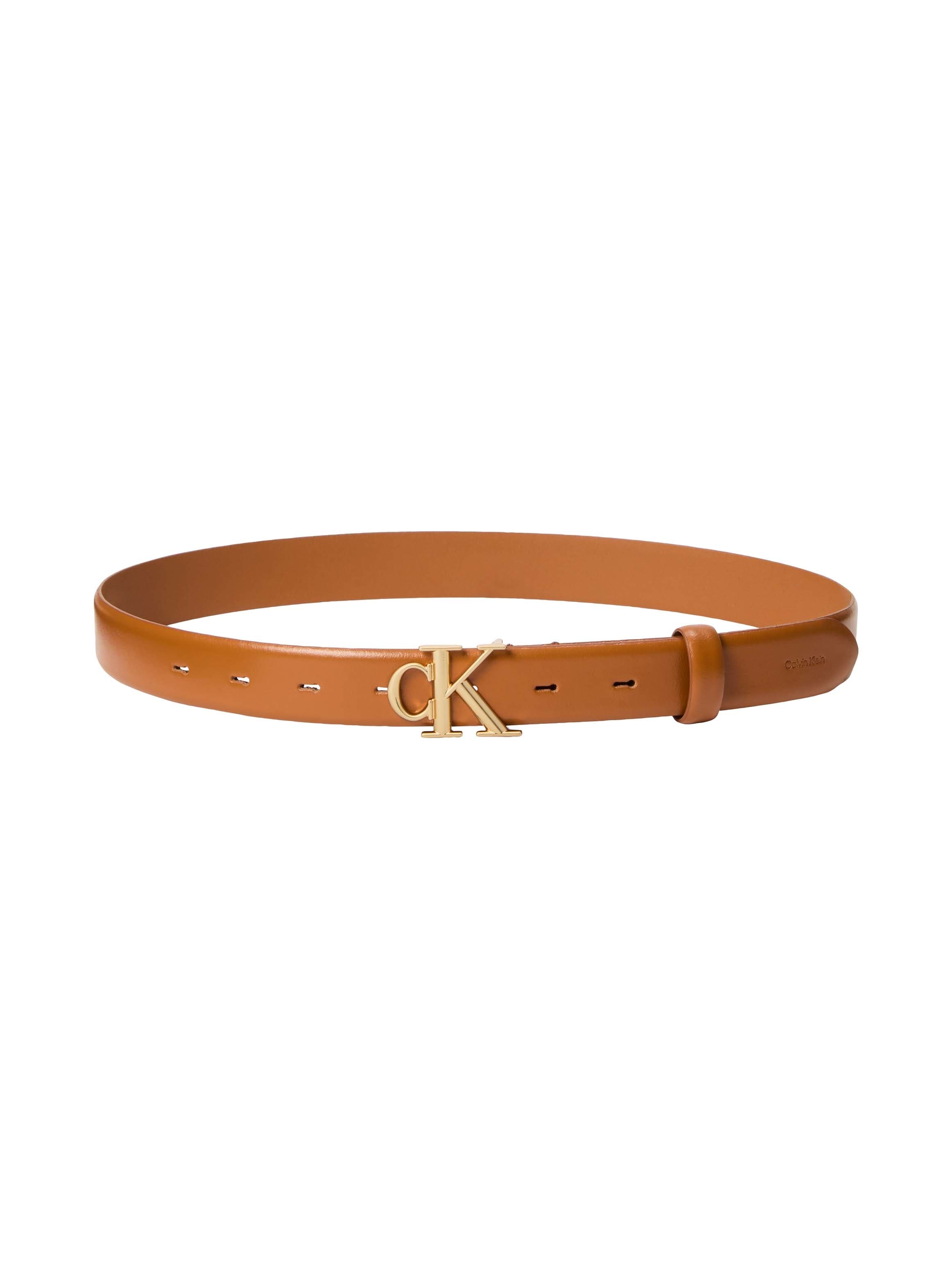 Calvin Klein Ledergürtel »ROUND CK BUCKLE 30MM BELT SMOOTH« Grössenverstellbar mit Metallschliesse