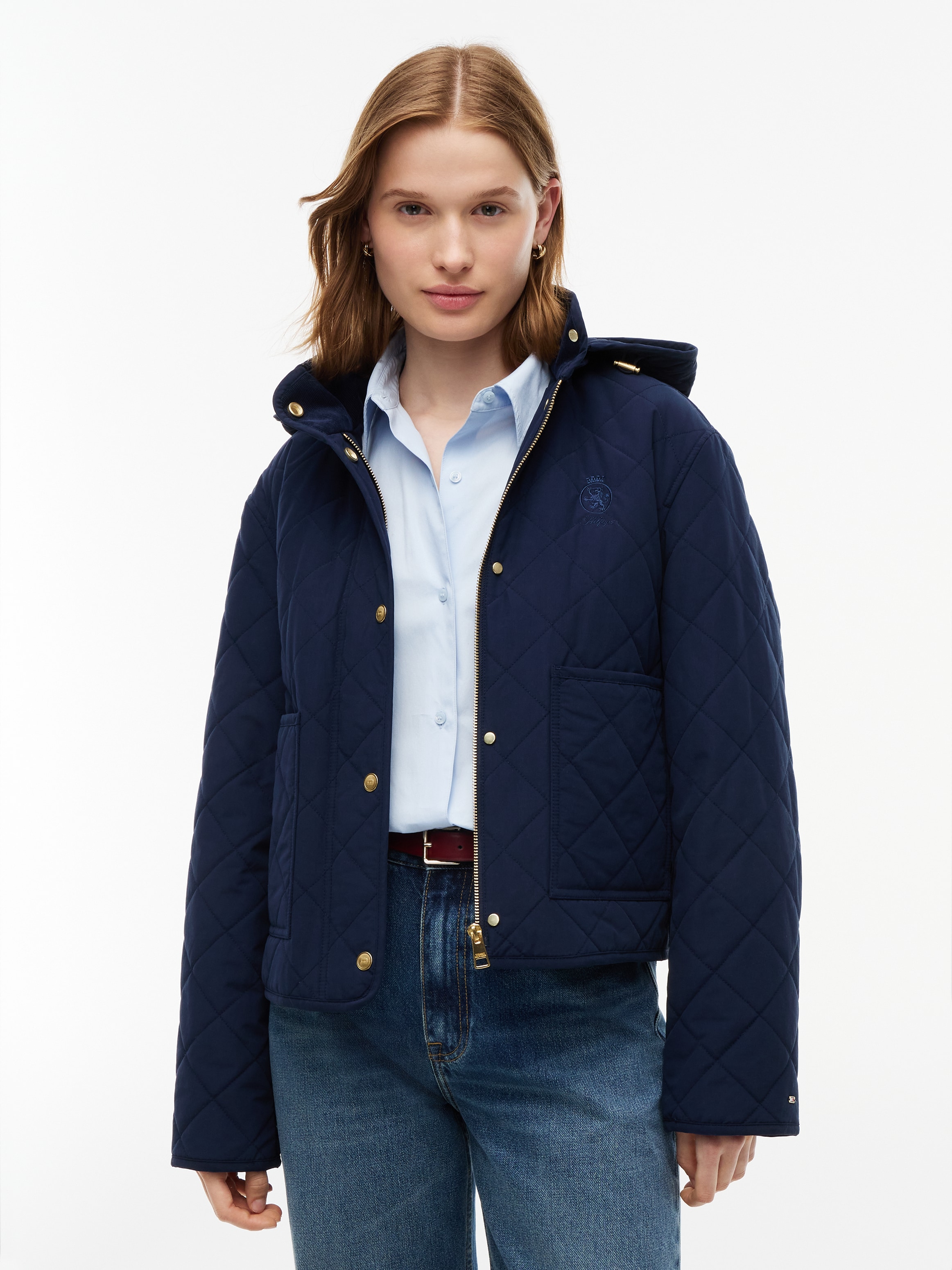 Image of Tommy Hilfiger Steppjacke "QUILTED HOOD JACKET" mit Kapuze Baumwollmischung