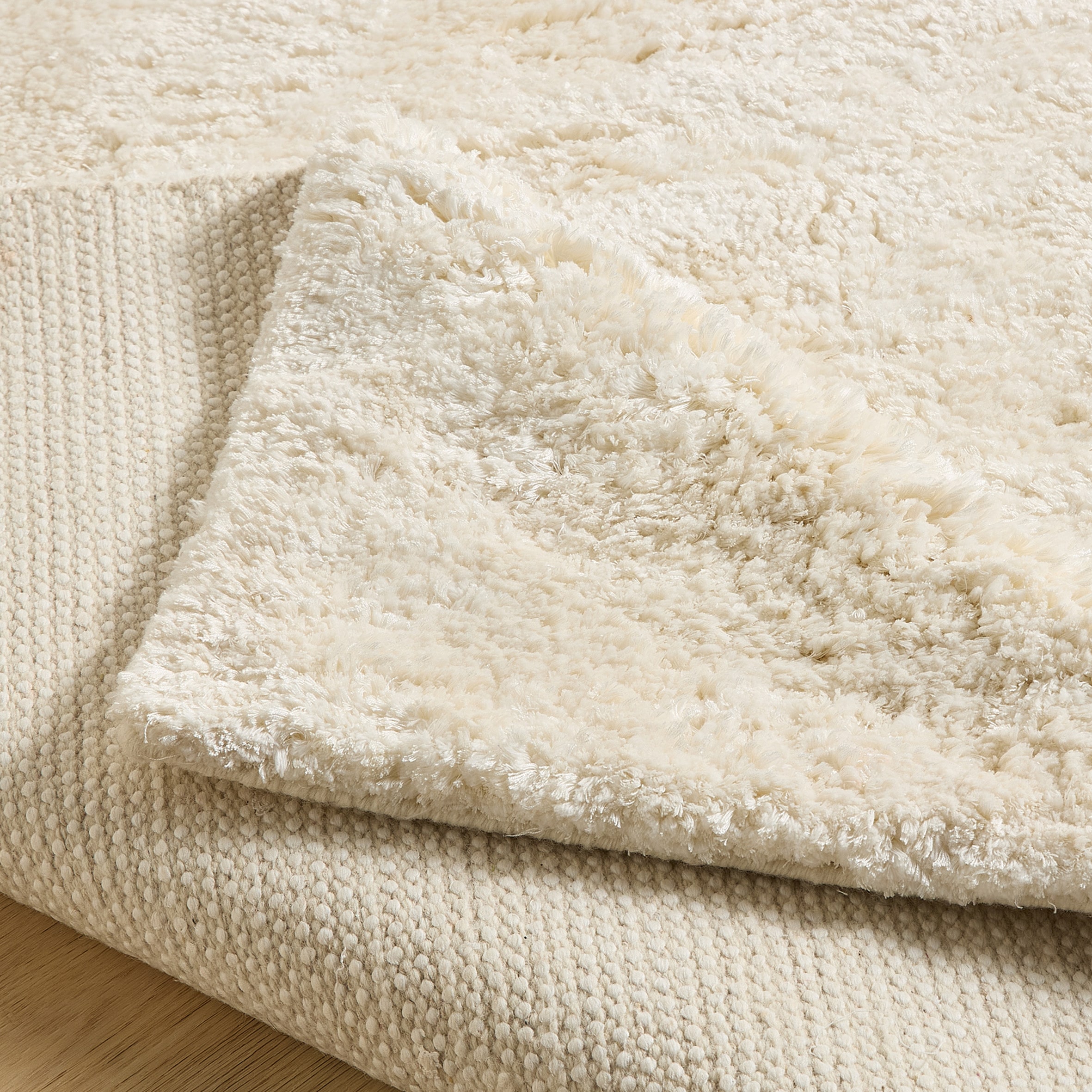THEKO Tapis en laine »Aurelle Uni« Rectangulaire 25 mm Höhe handgewebt, Unifarben, leichter Glanz, weich & kuschelig