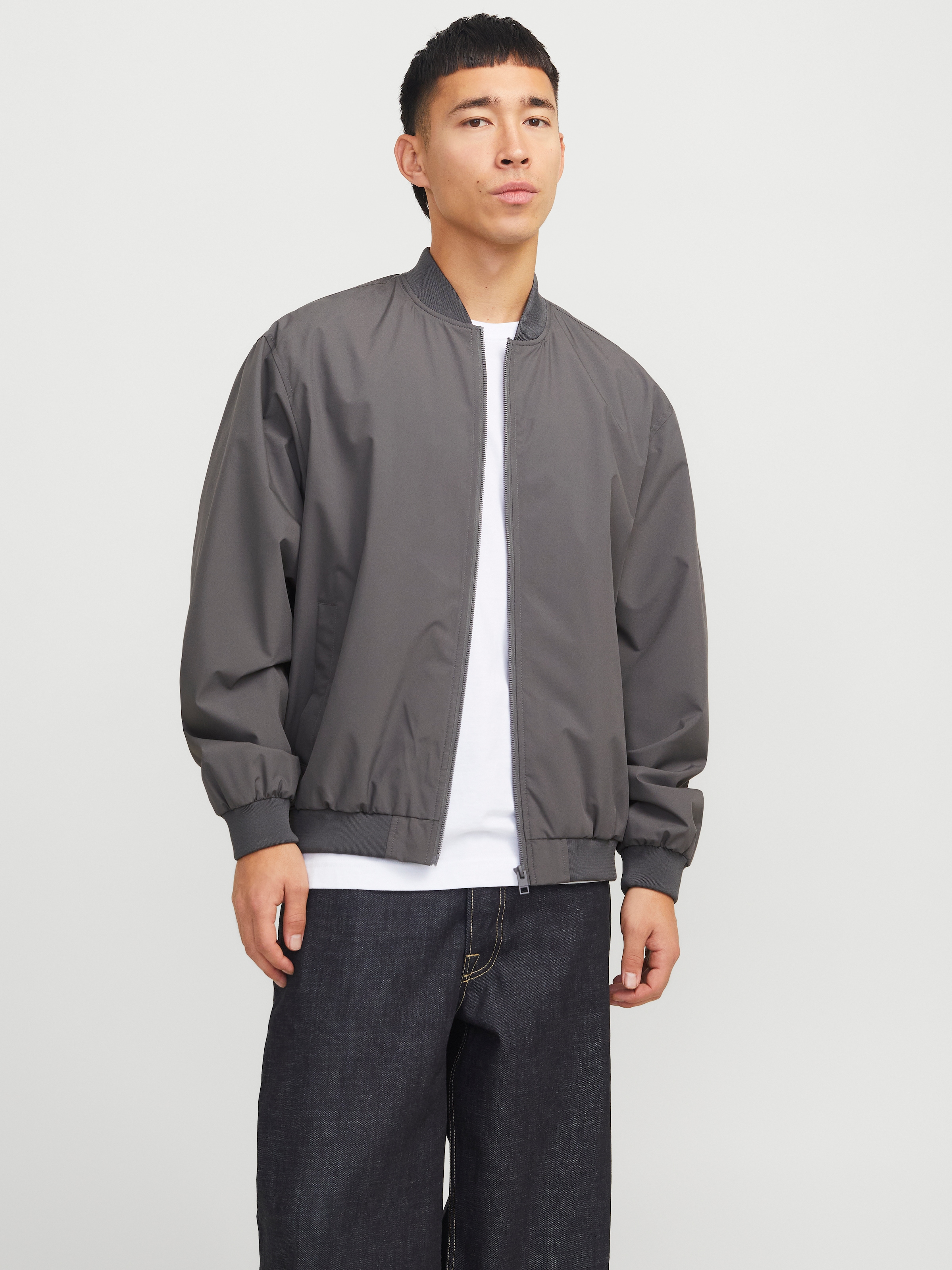 Jack & Jones Veste bomber »JJECHARGE BOMBER JACKET NOOS« sans capuche avec bord-côte côtelé