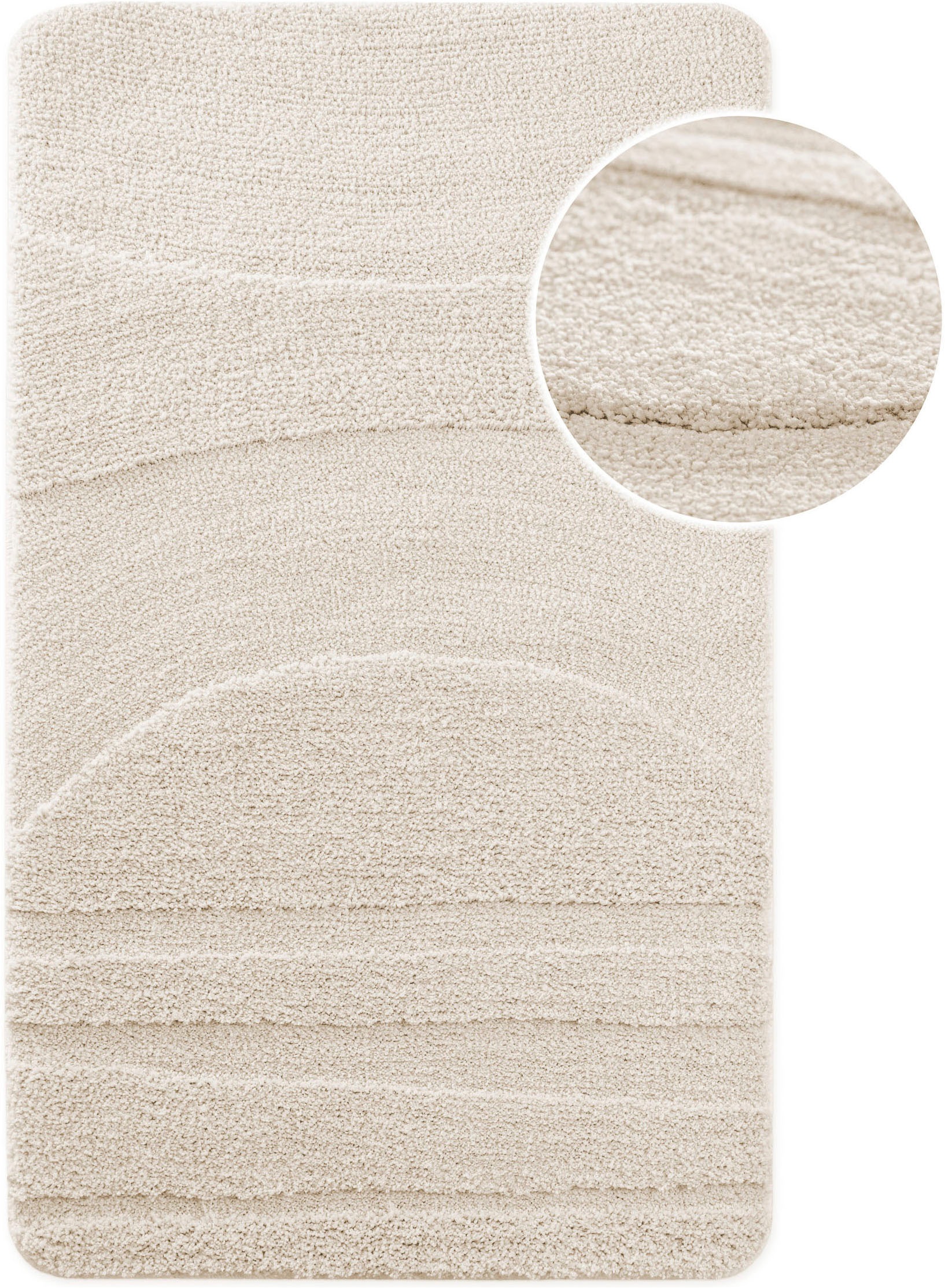 Wecon home Tapis de bain »Marc« Höhe 25 mm revêtement antidérapant Séchage rapide Tapis de bain, lignes en relief, doux, antidérapant, lavable, touffeté