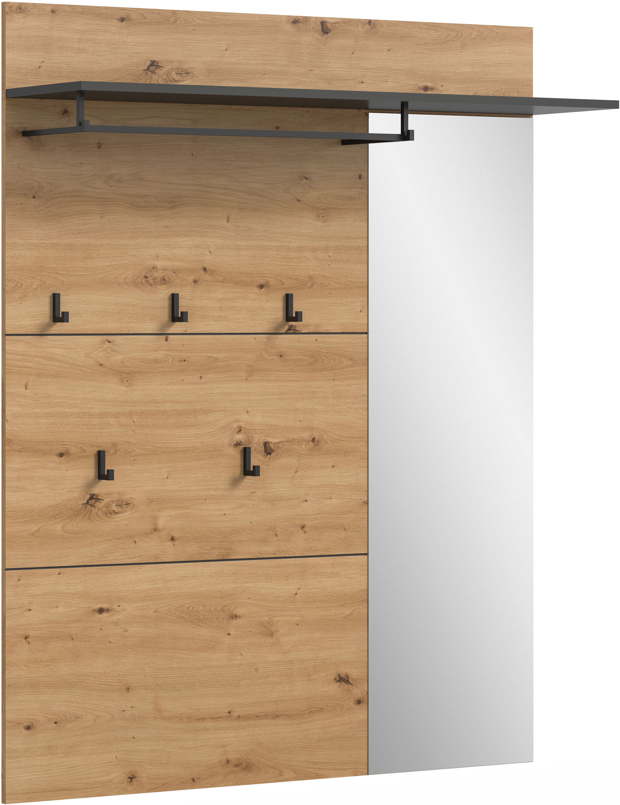 Home affaire Panneau de vestiaire »REHAT, TOPSELLER!, Breite 120 cm, Hutablage, 5 Haken, Garderobenstange« in verschiedenen Ausführungen,  Paneel, Wandboard, Garderobe, Garderobenleiste, Garderobenboard