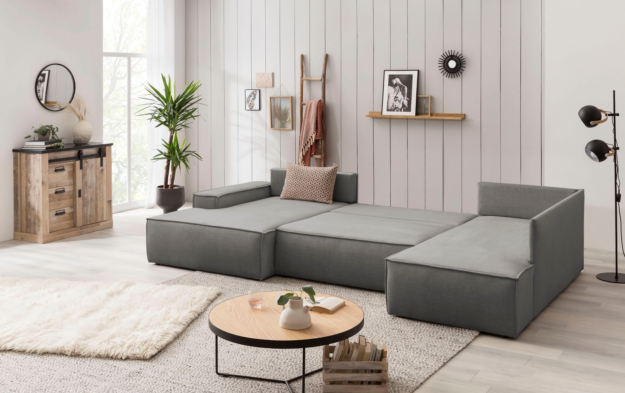 GOODproduct Paysage de salon »SHERWOOD U-Form, 329 cm - OTTO. Verlässliche Qualität.« Schlaffunktion m. Bettkasten (194x139 cm), Cord, Vintage, Samtvelours
